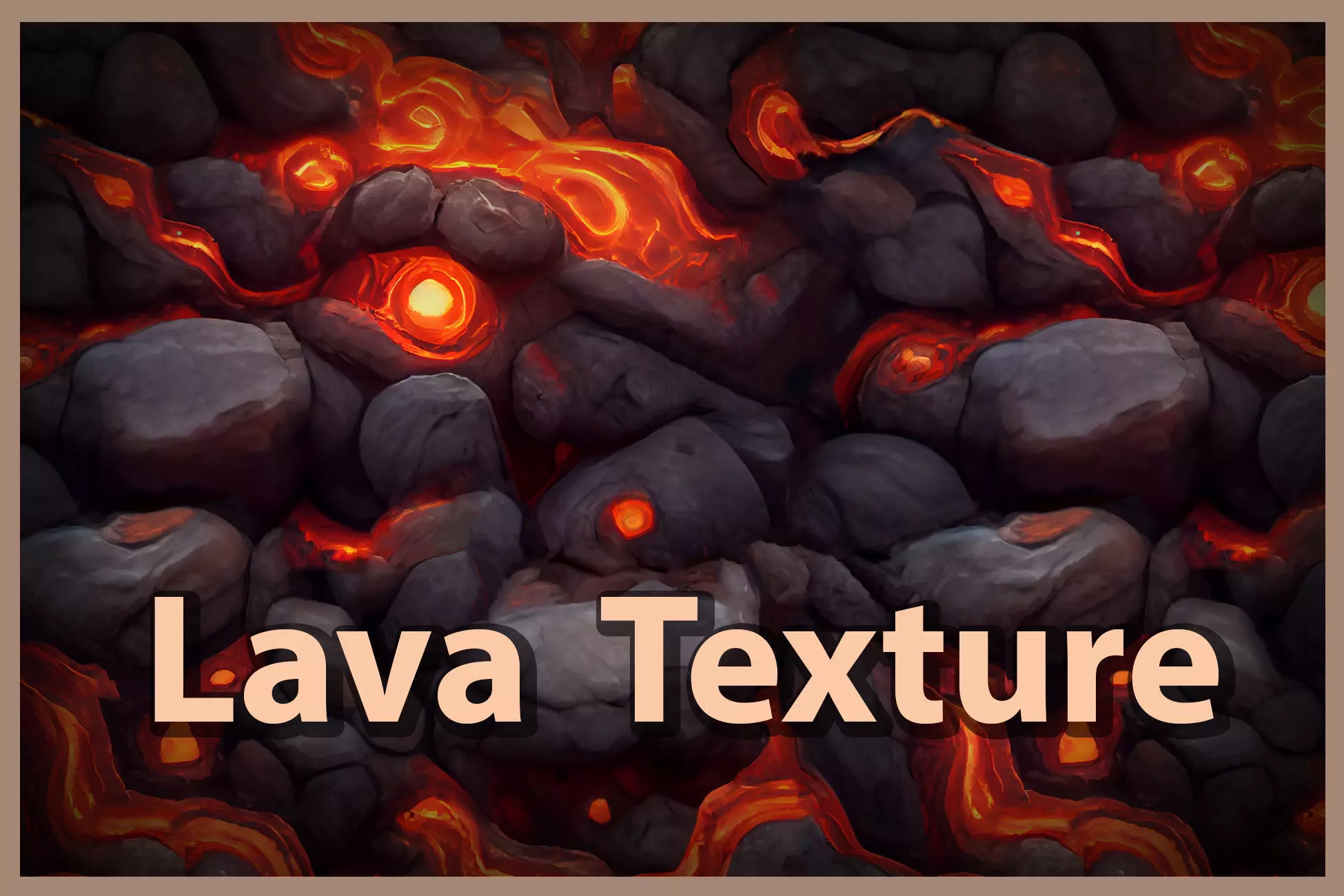Lava Rocks Texture Hand-painted Seamless Tileable Texture_0