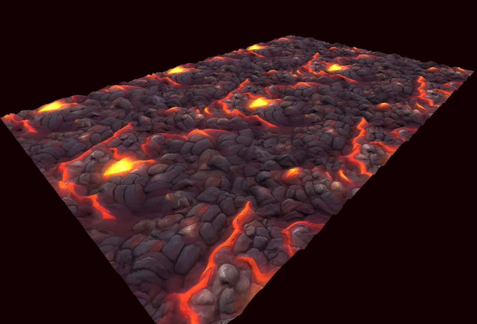 Lava Rocks Texture Hand-painted Seamless Tileable Texture_1