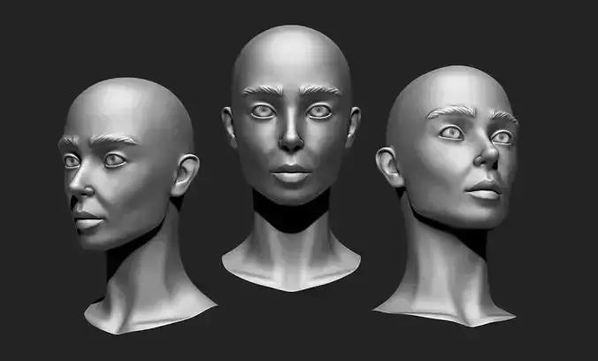 Female Head 3 Low-poly 3D model