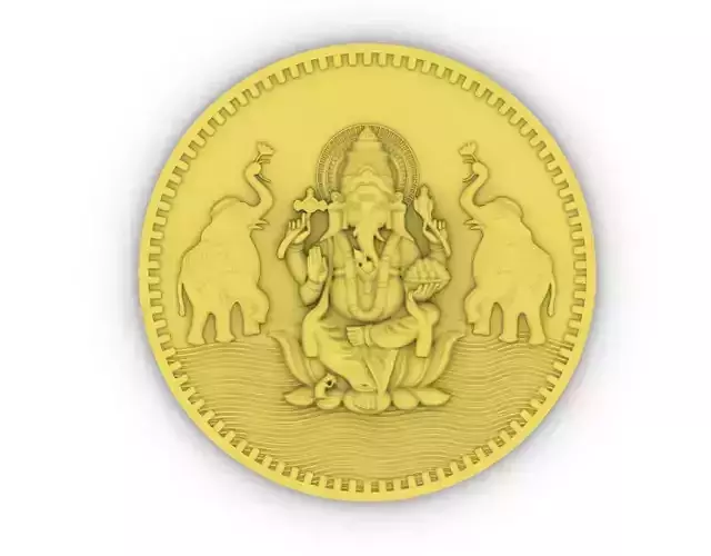 Ganesha Coin Design Jewellery 3D print model