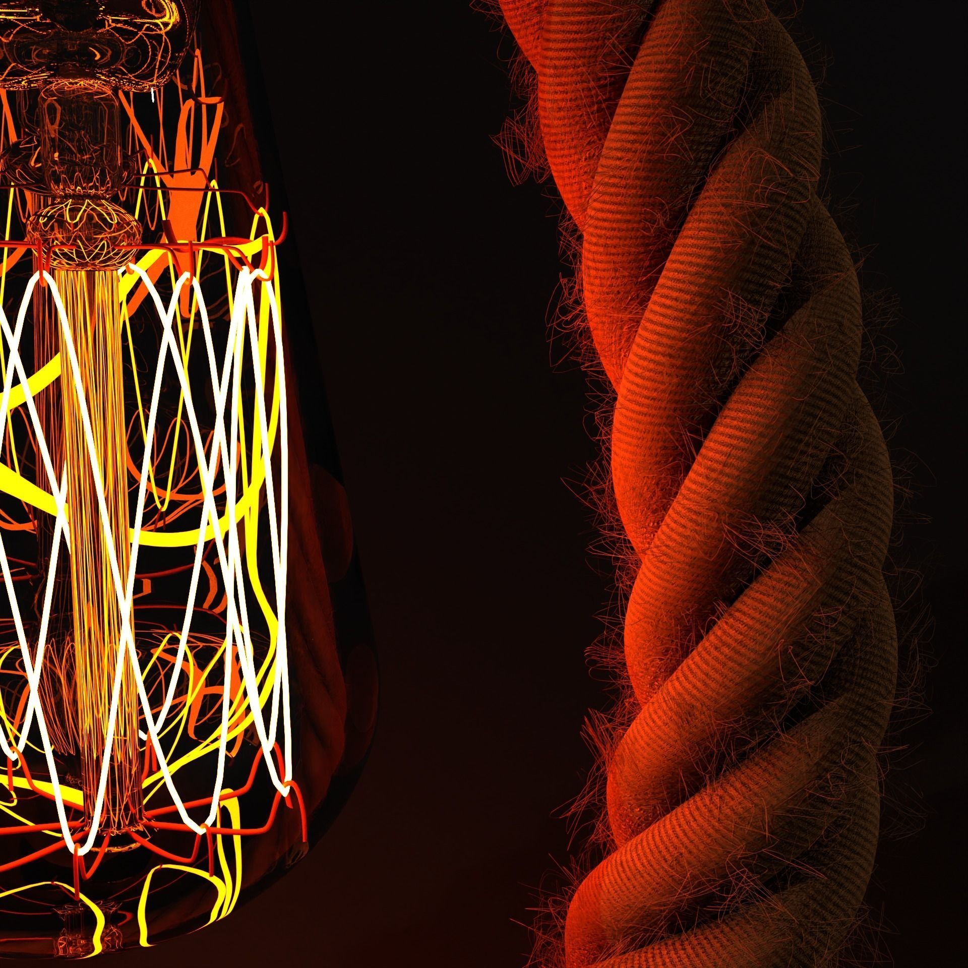 Realistic Rope Lamp 3D model | CGTrader