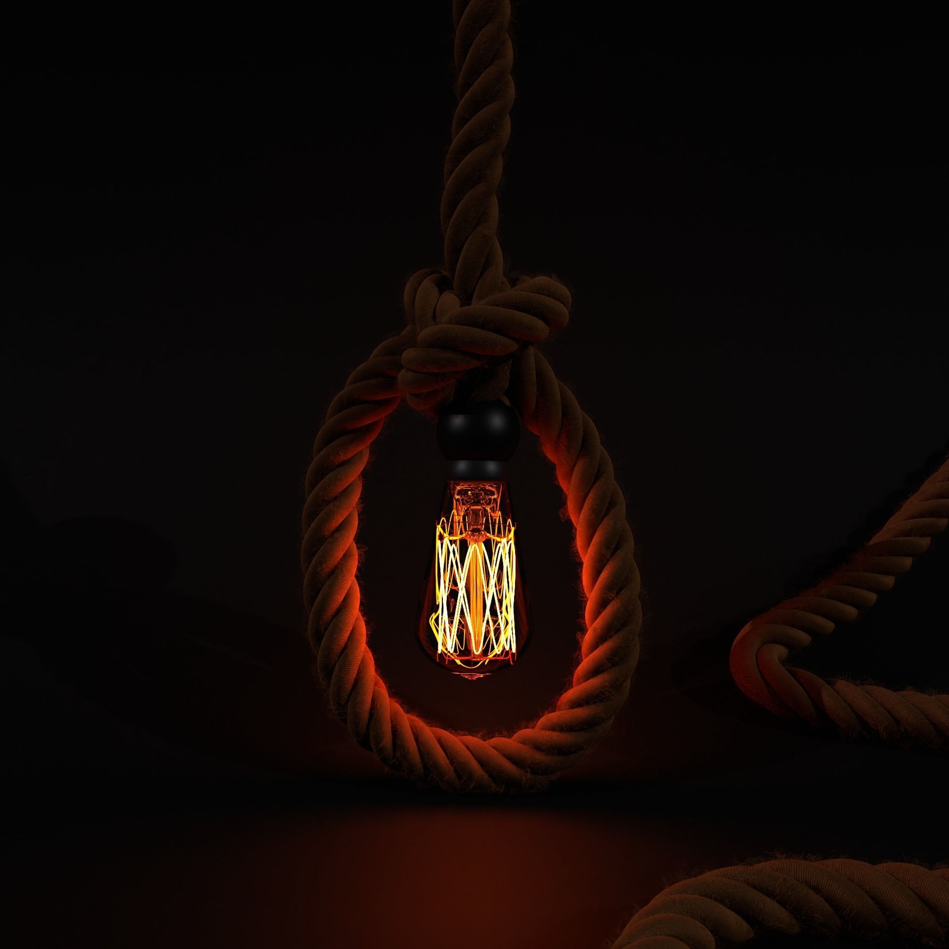 Realistic Rope Lamp 3D model | CGTrader