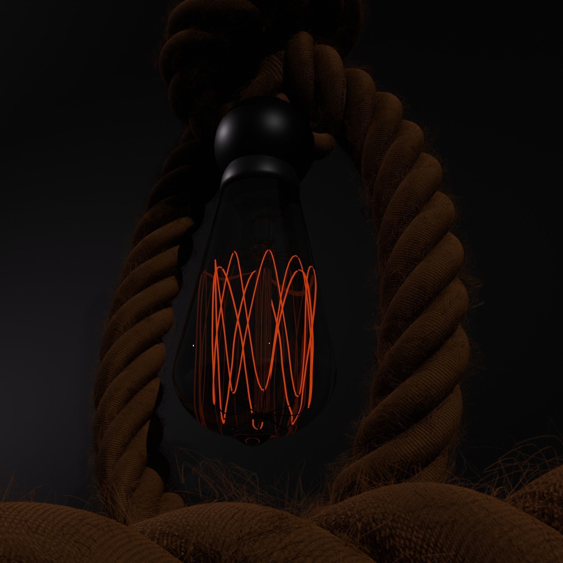 Realistic Rope Lamp 3D model | CGTrader