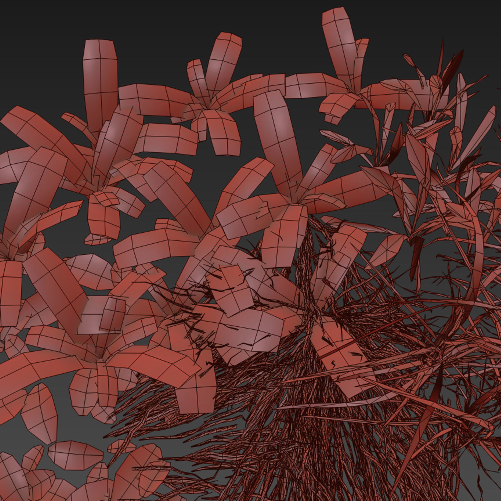 Meadow 2 grass in field 3D model_7