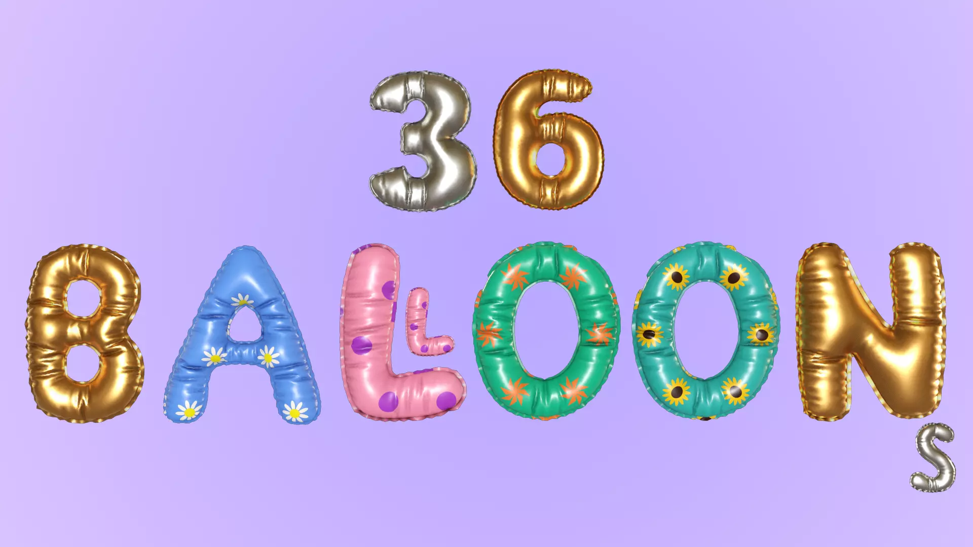 Birthday Baloons 3D model