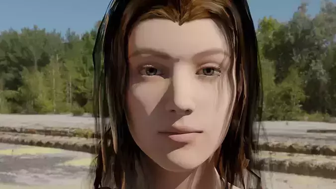 Female 3d model woman with long hair 3D model