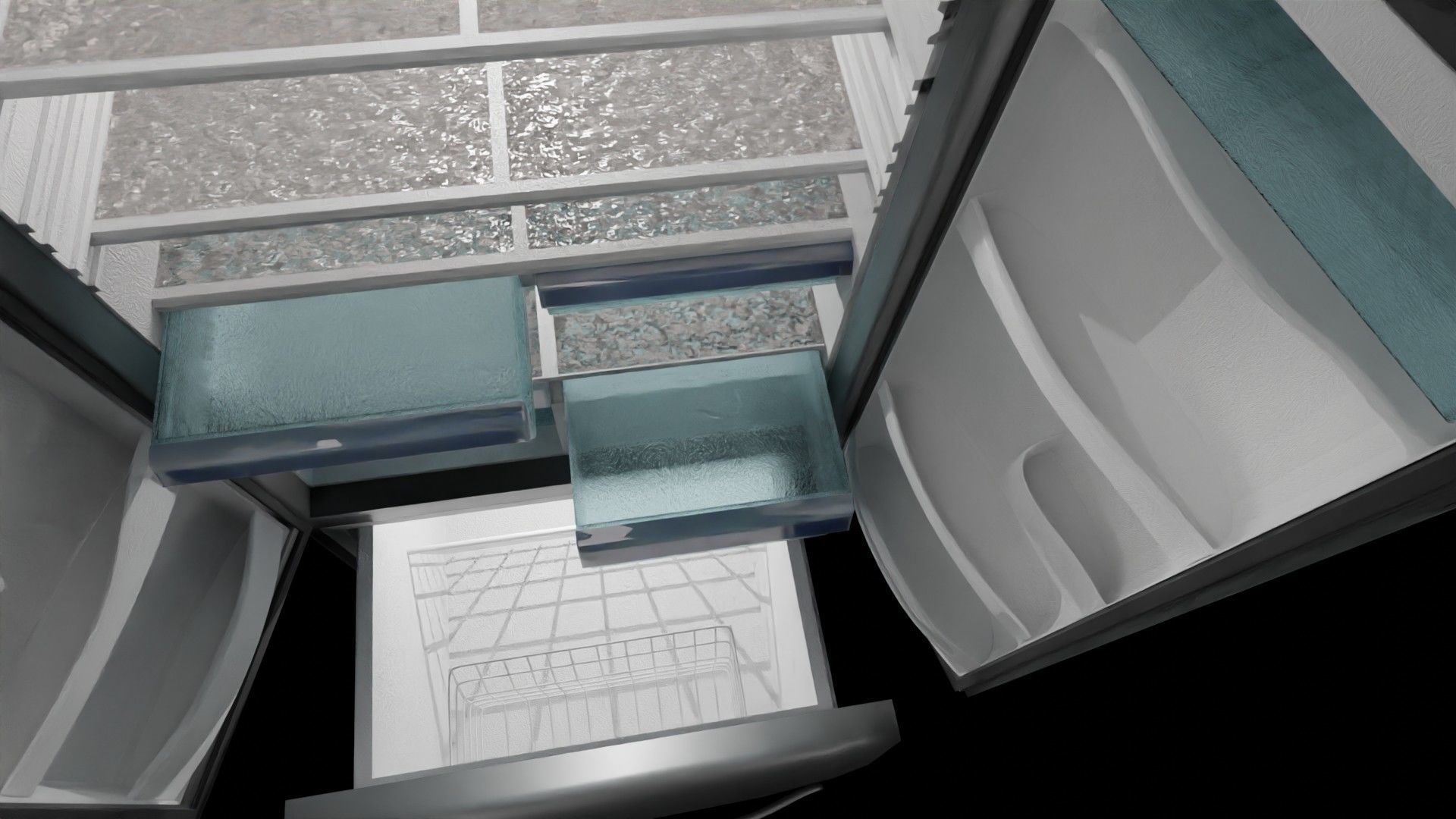 refrigerator version for blender eevee and cycles and obj file Low-poly 3D model_11