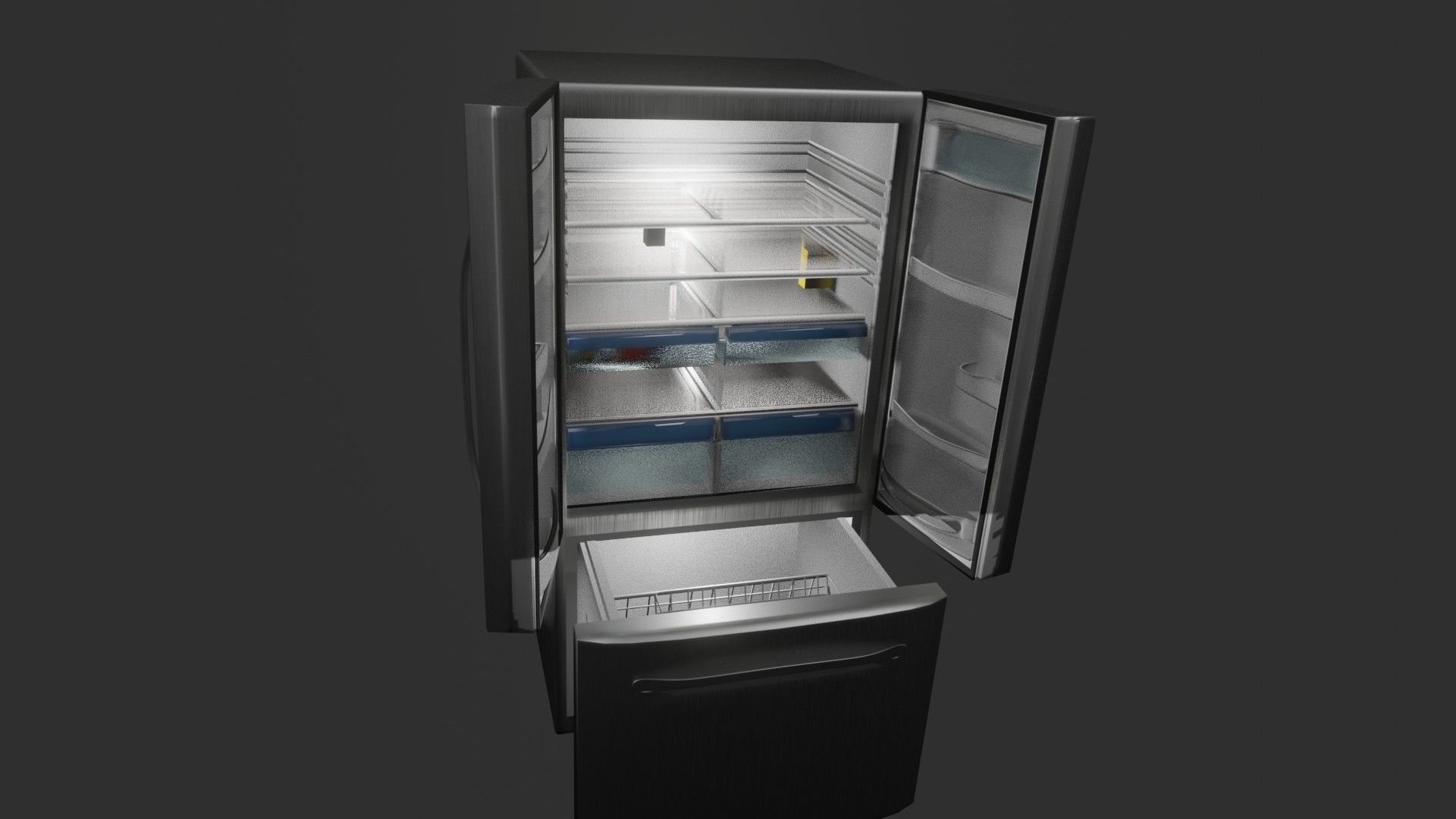 refrigerator version for blender eevee and cycles and obj file Low-poly 3D model_12