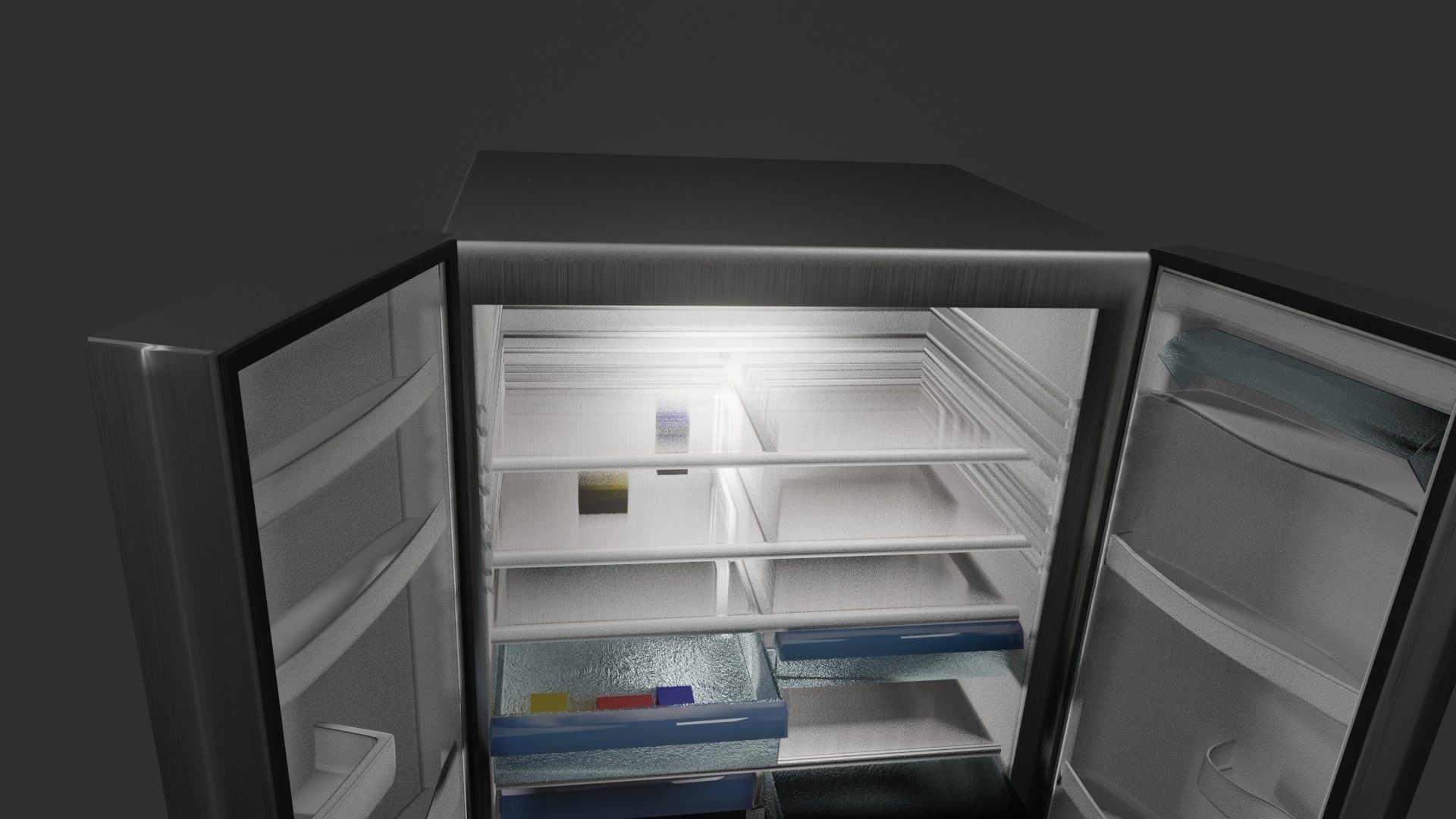refrigerator version for blender eevee and cycles and obj file Low-poly 3D model_15