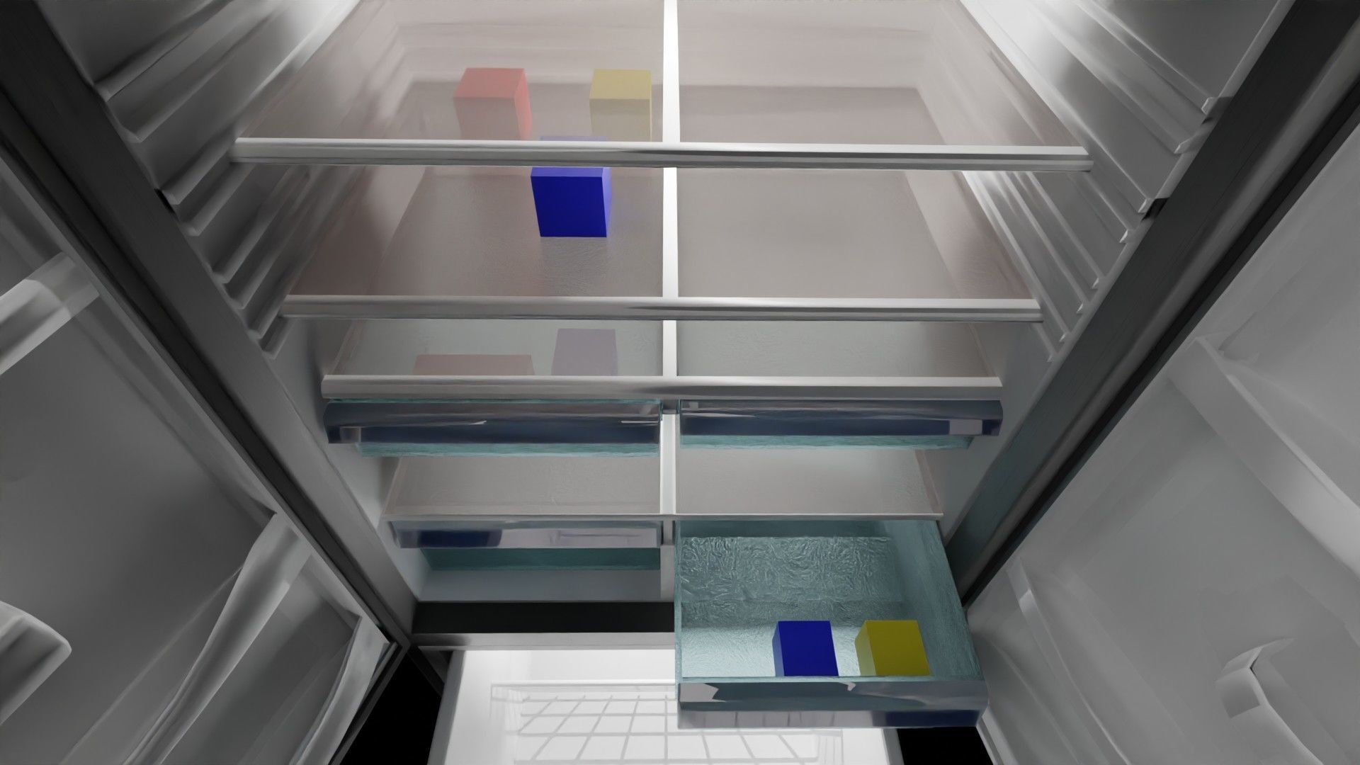 refrigerator version for blender eevee and cycles and obj file Low-poly 3D model_4