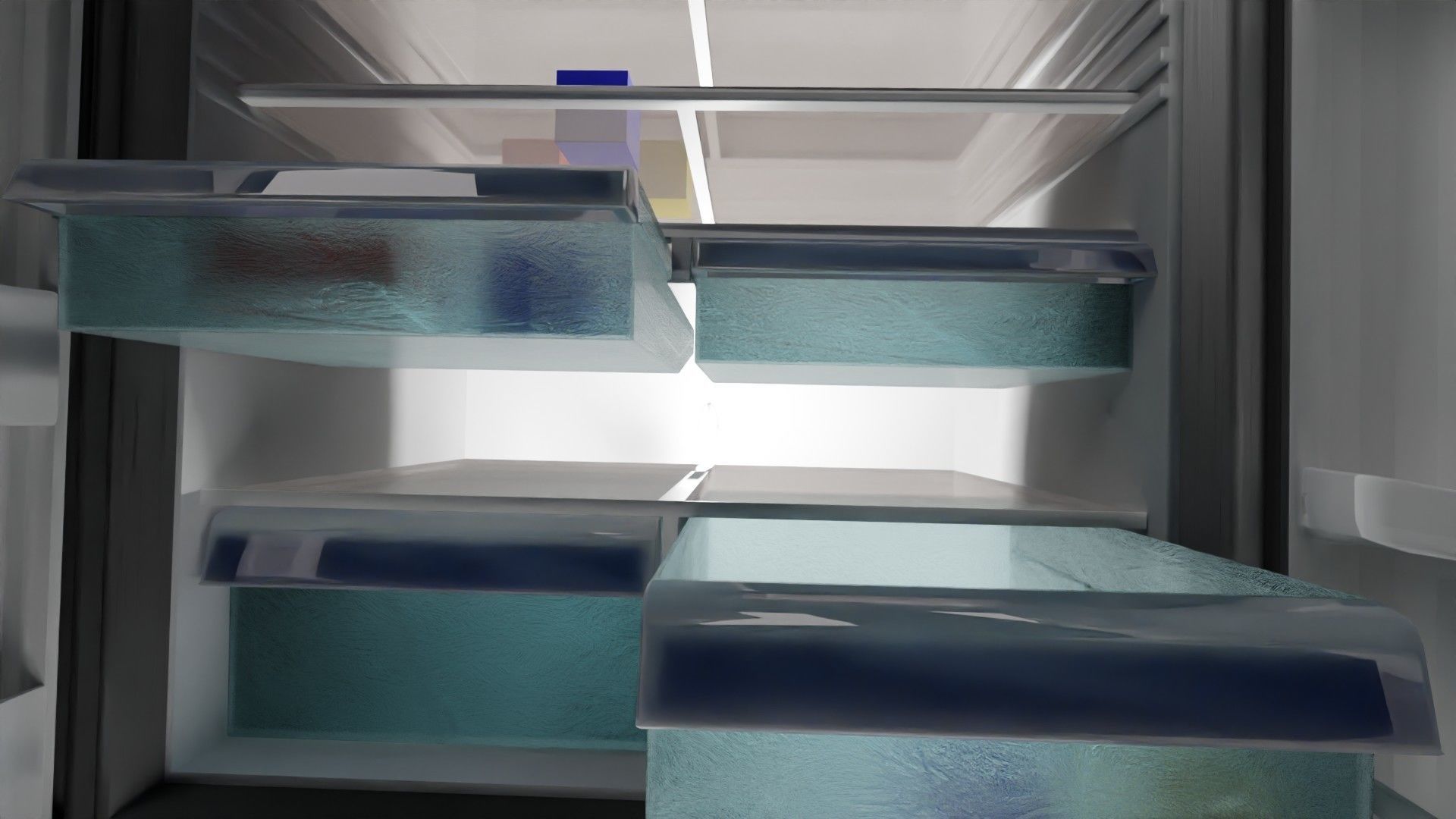 refrigerator version for blender eevee and cycles and obj file Low-poly 3D model_5