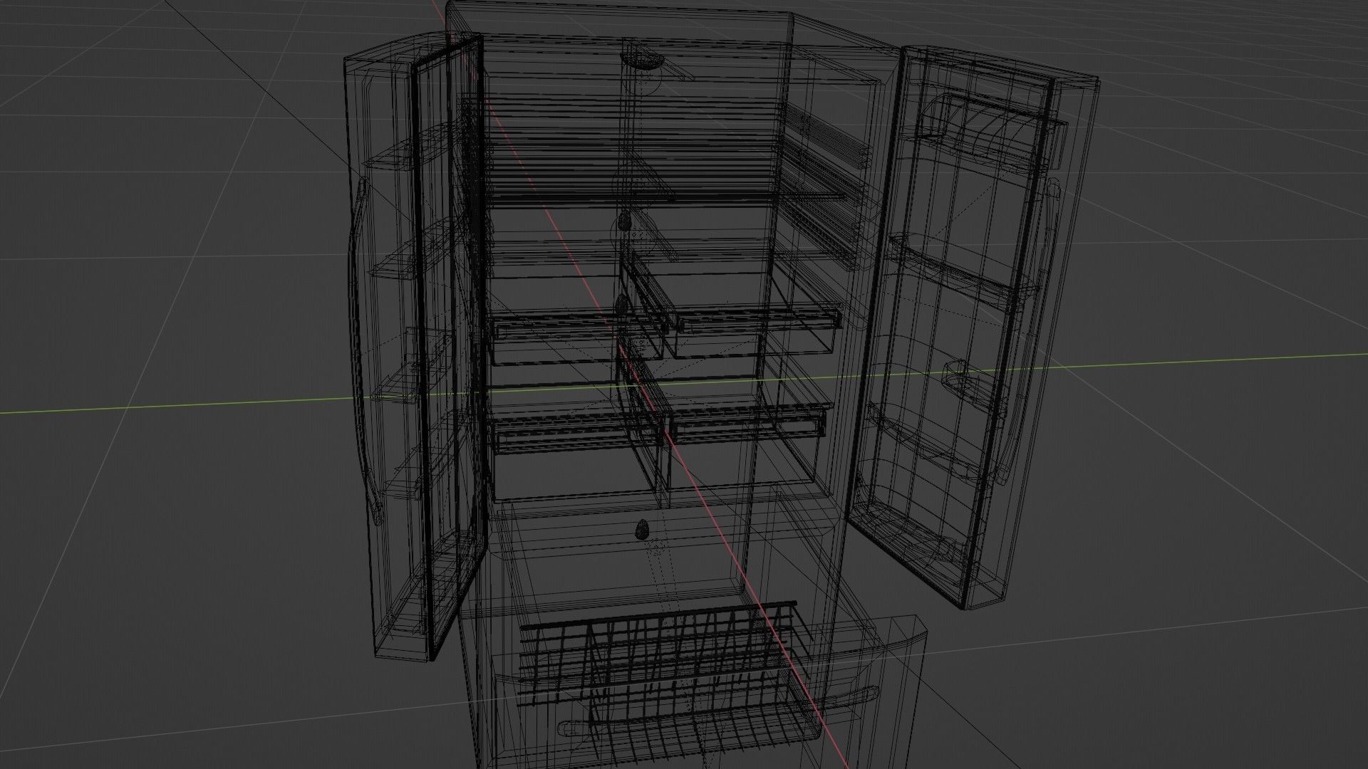 refrigerator version for blender eevee and cycles and obj file Low-poly 3D model_18