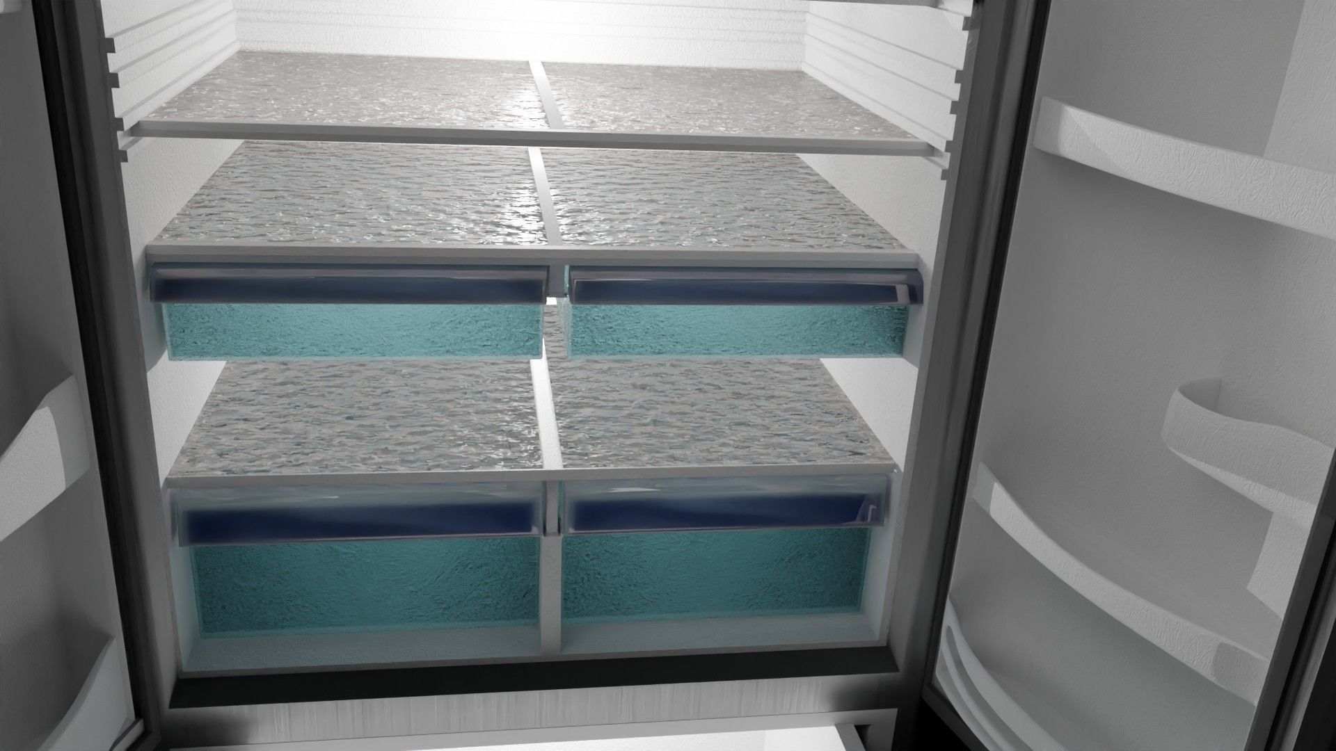 refrigerator version for blender eevee and cycles and obj file Low-poly 3D model_17