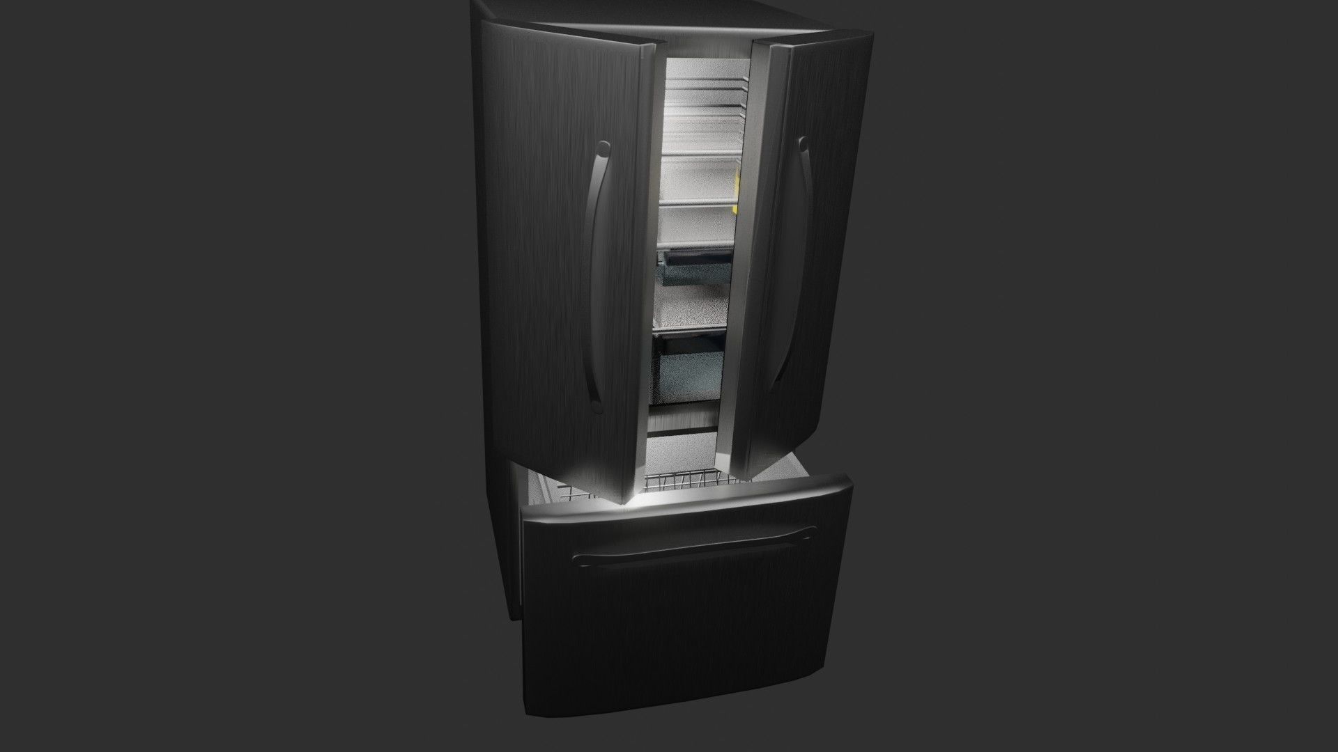 refrigerator version for blender eevee and cycles and obj file Low-poly 3D model_3