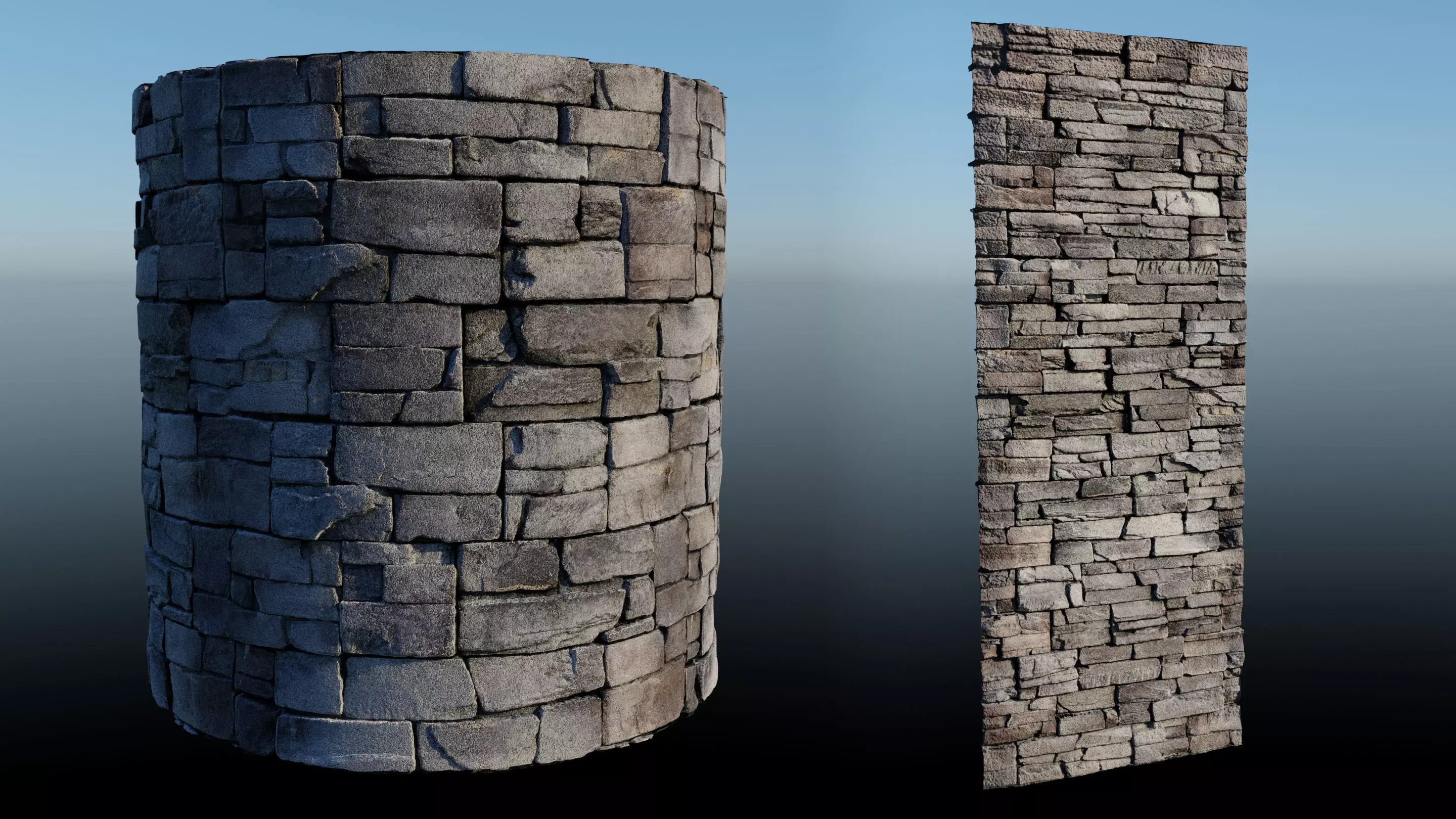 4k Gray Block Stone Material with 16 bit height maps Low-poly 3D model_0