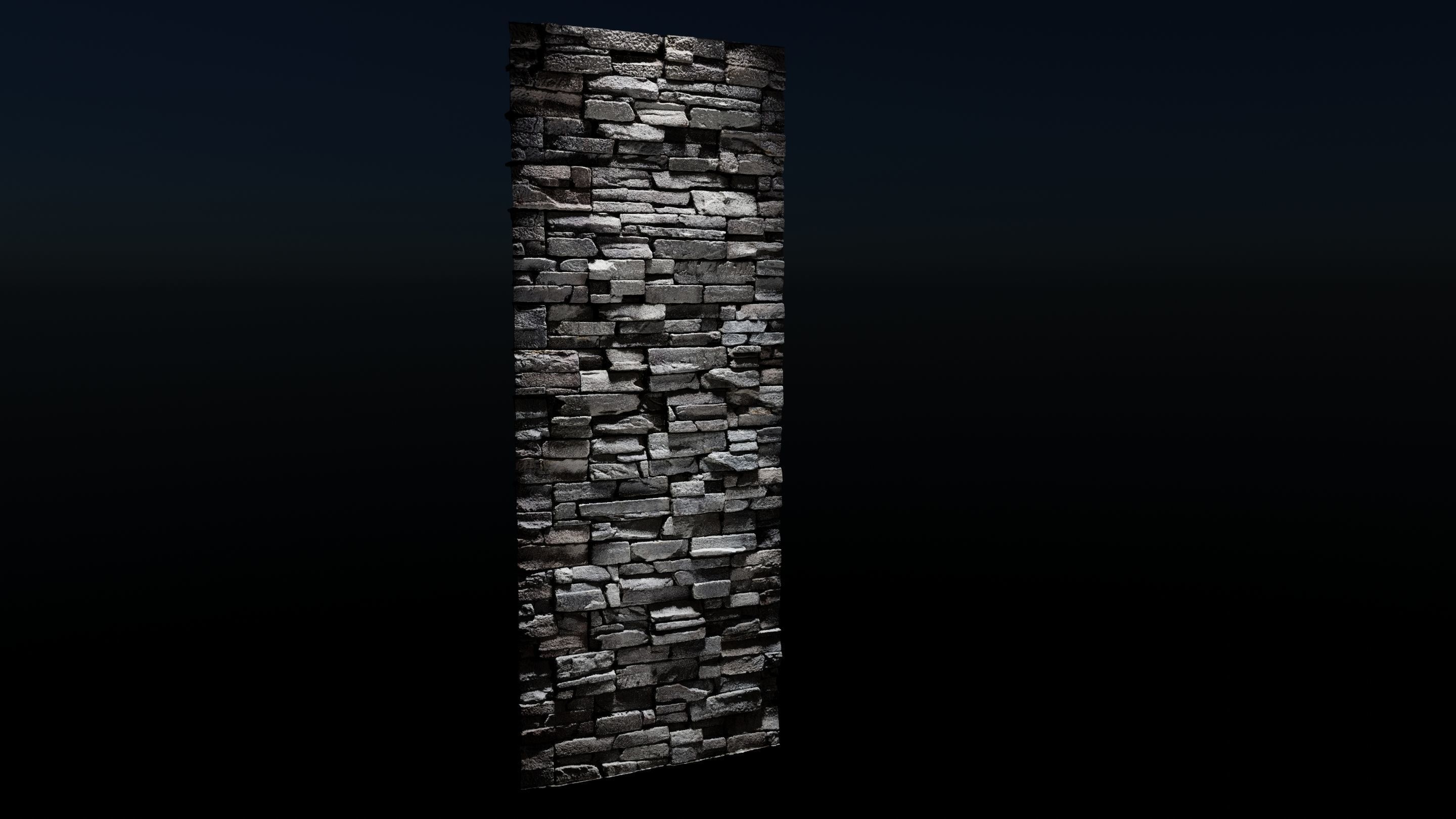 4k Gray Block Stone Material with 16 bit height maps Low-poly 3D model_4
