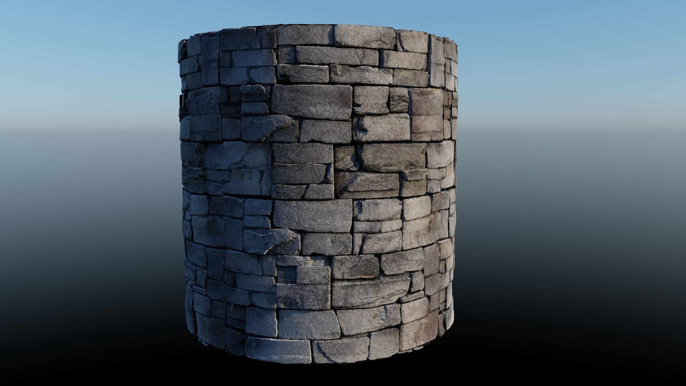 4k Gray Block Stone Material with 16 bit height maps Low-poly 3D model_1