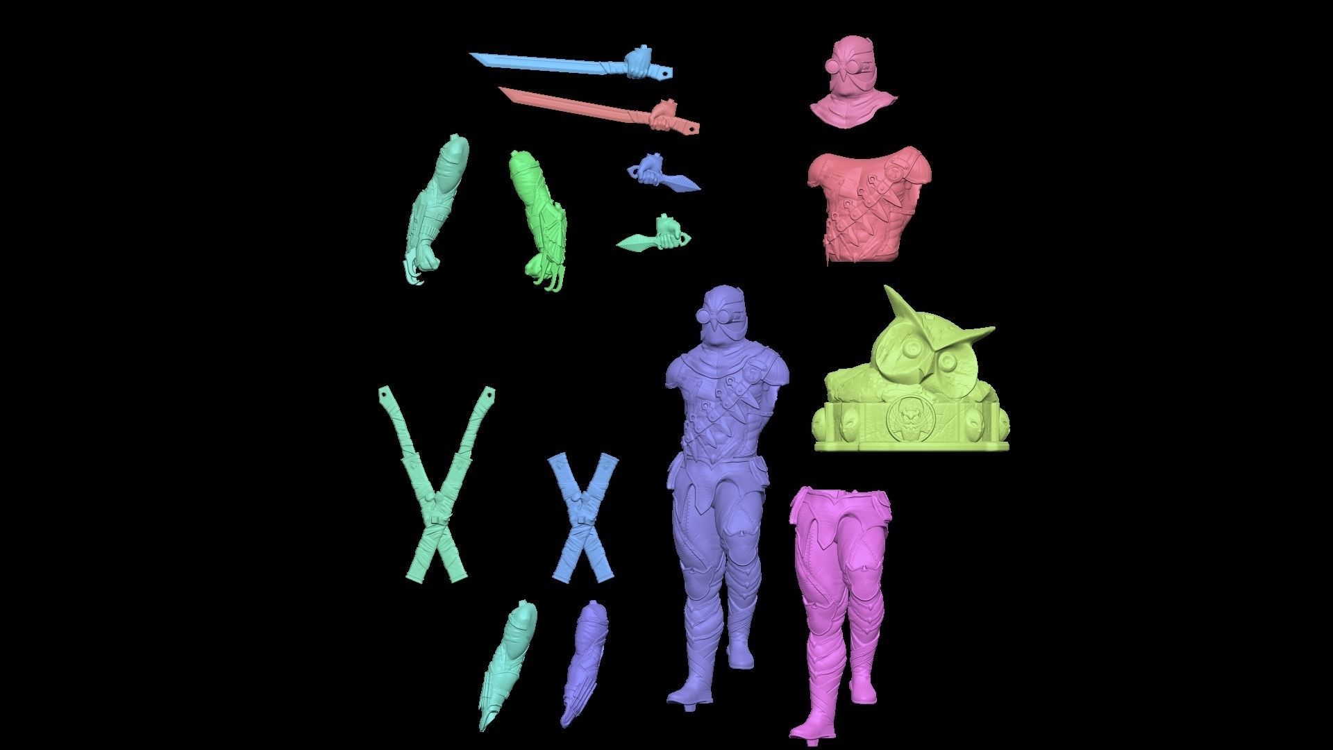 Talon three weapons in one 3D print model_1