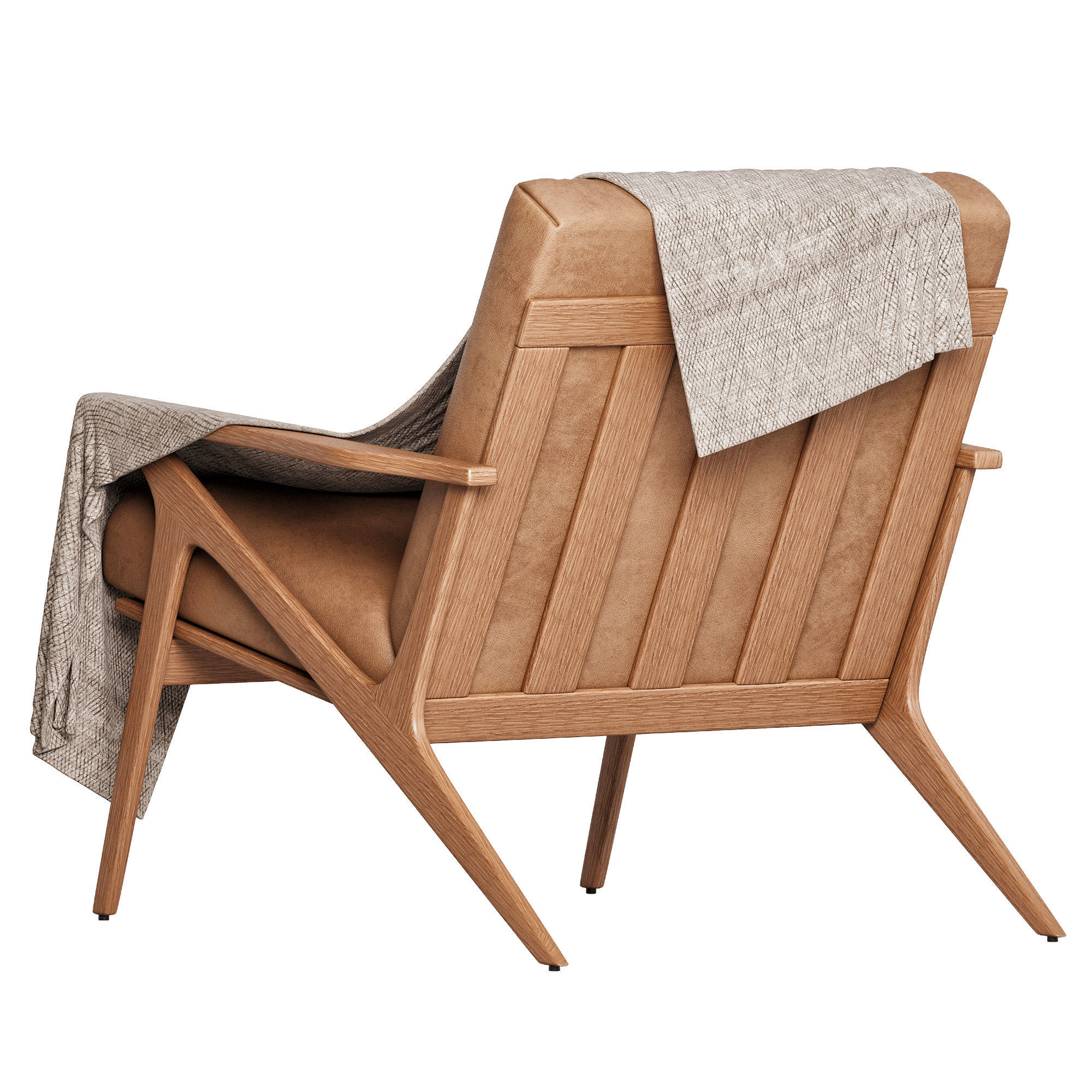 Cavett Wood Frame Armchair by Crate Barrel 3D model_3