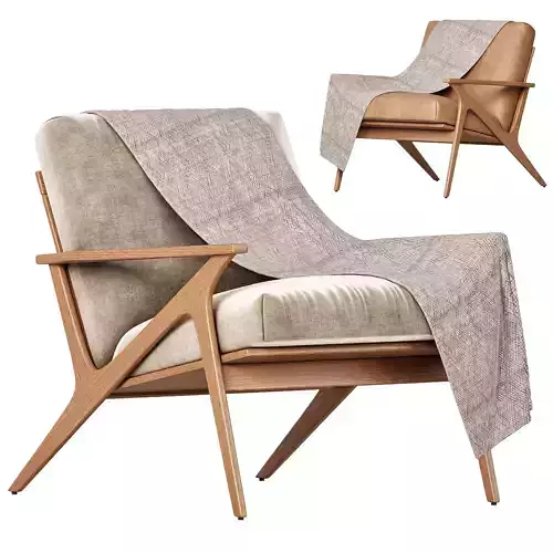 Cavett Wood Frame Armchair by Crate  Barrel
