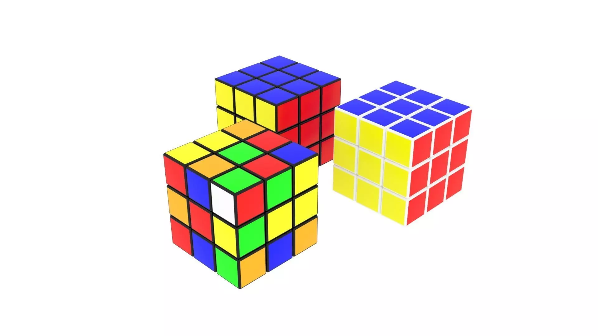 Rubiks Cubes Set 3D model