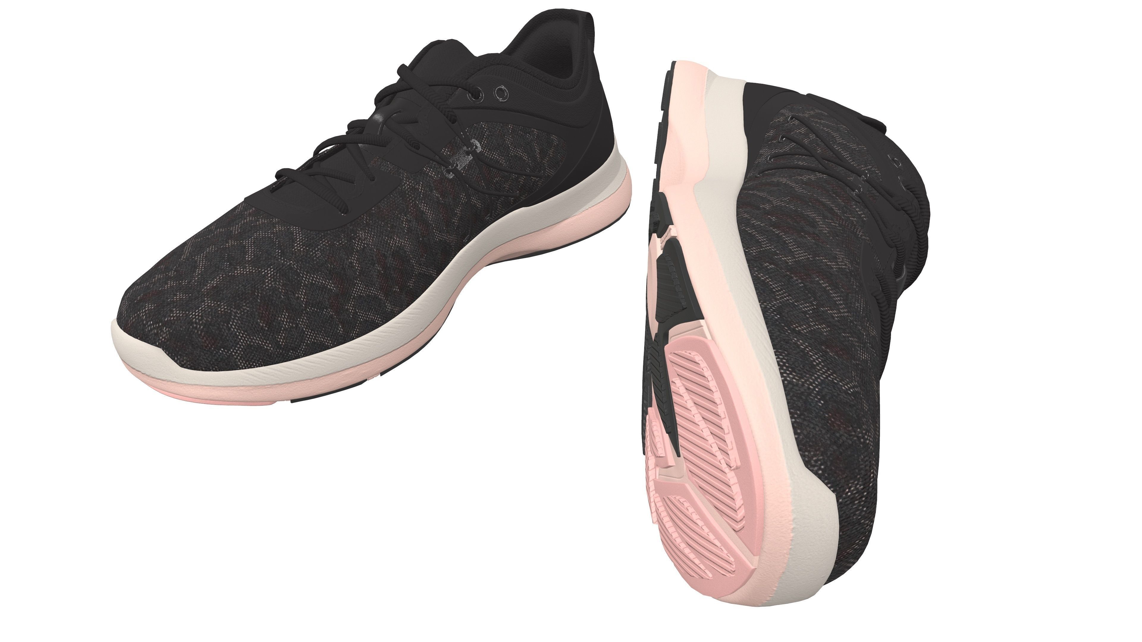 Black Sport Shoe 3D Model VR Low-poly 3D model_3