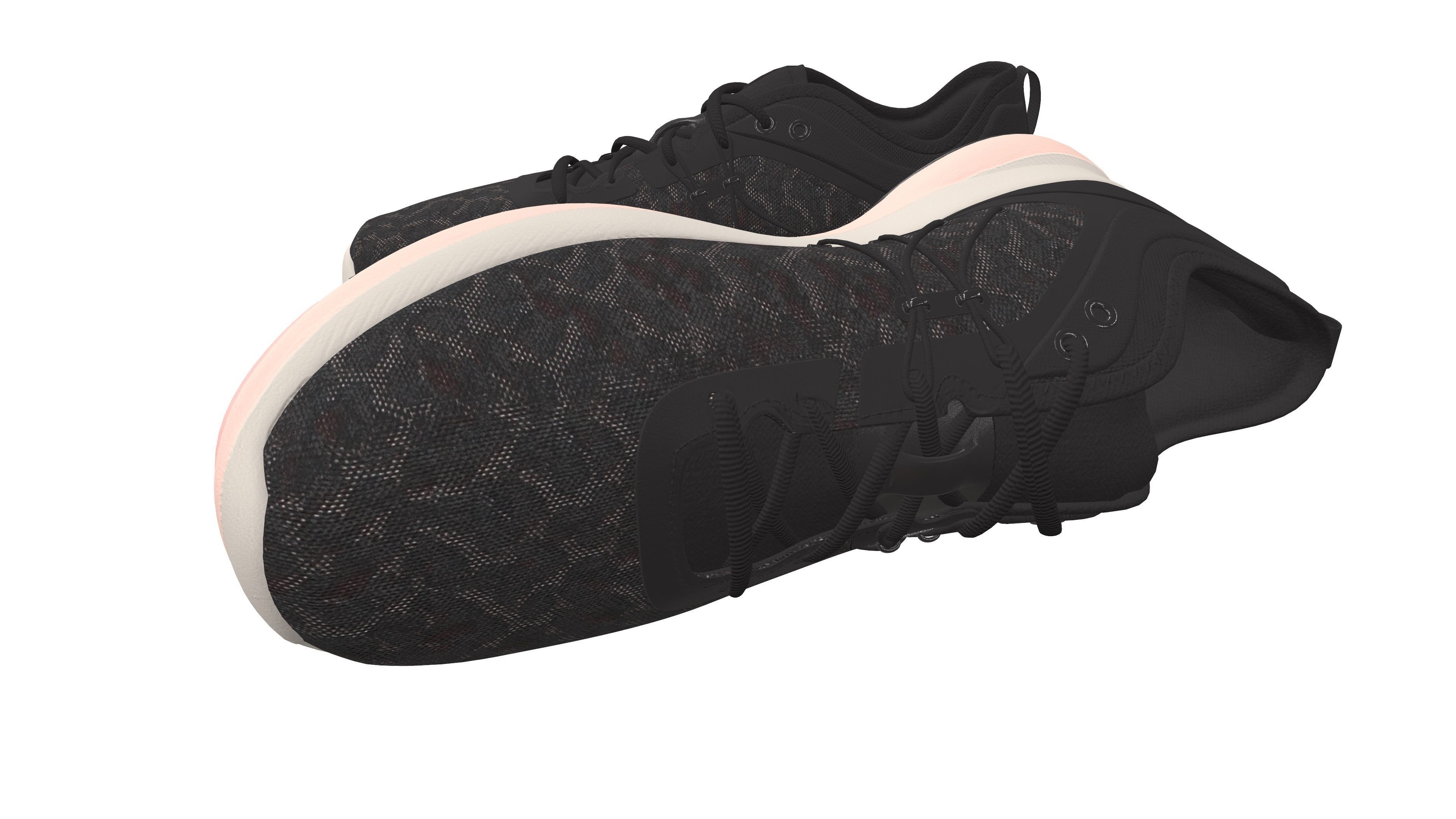 Black Sport Shoe 3D Model VR Low-poly 3D model_4