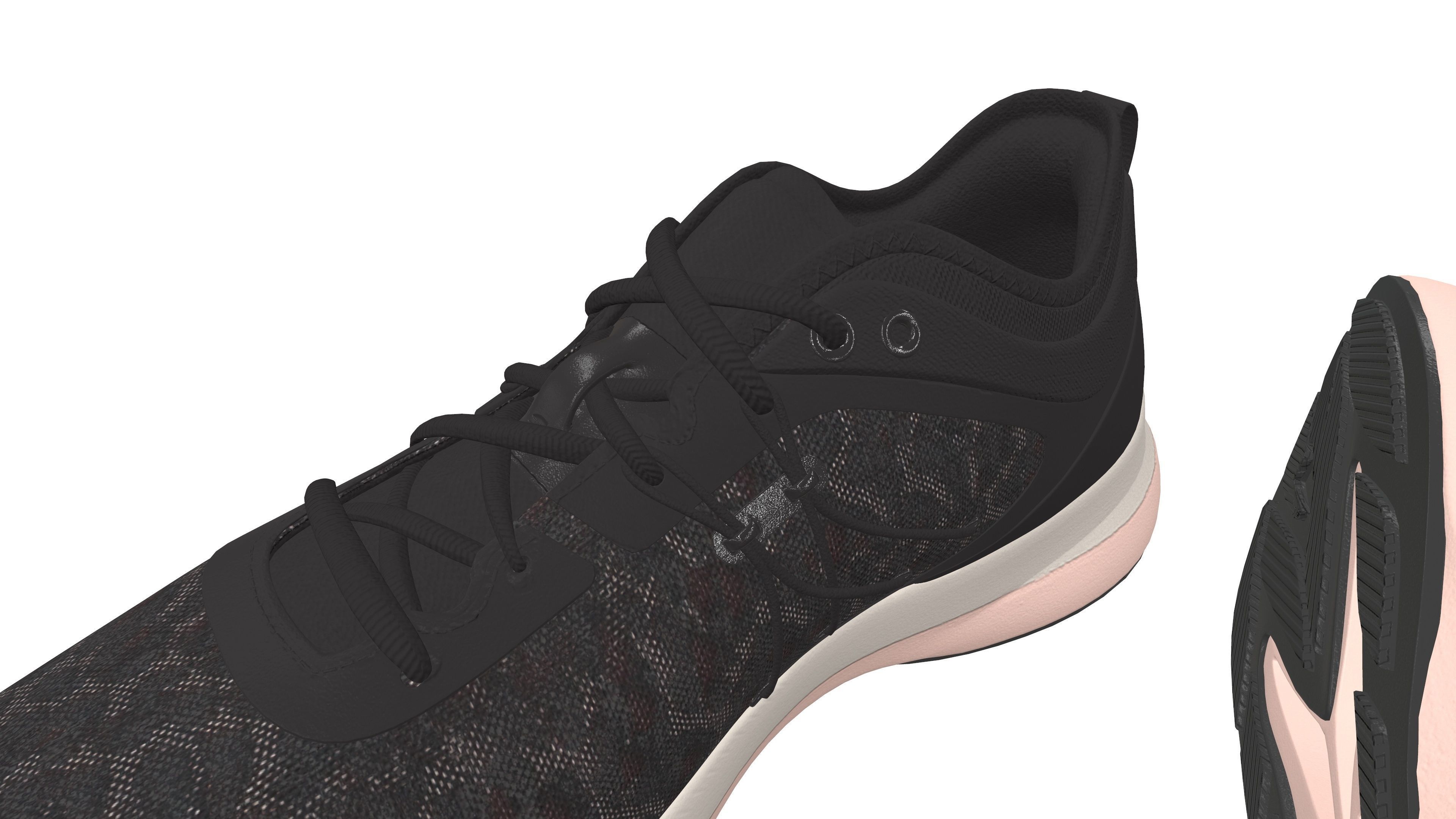 Black Sport Shoe 3D Model VR Low-poly 3D model_10