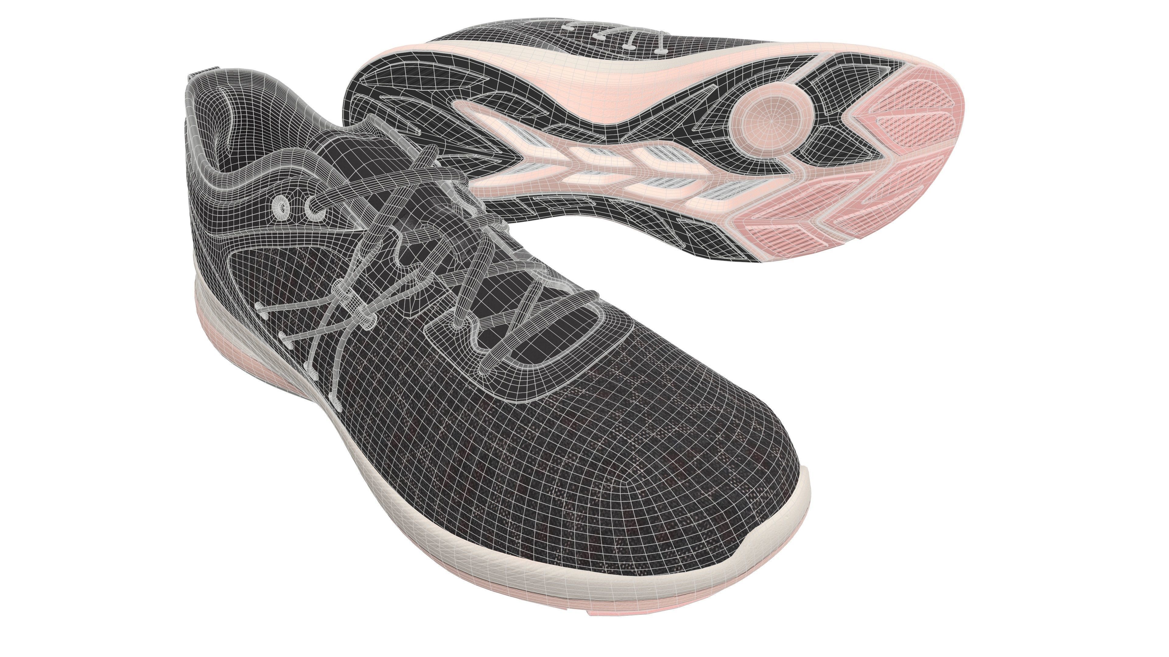 Black Sport Shoe 3D Model VR Low-poly 3D model_11