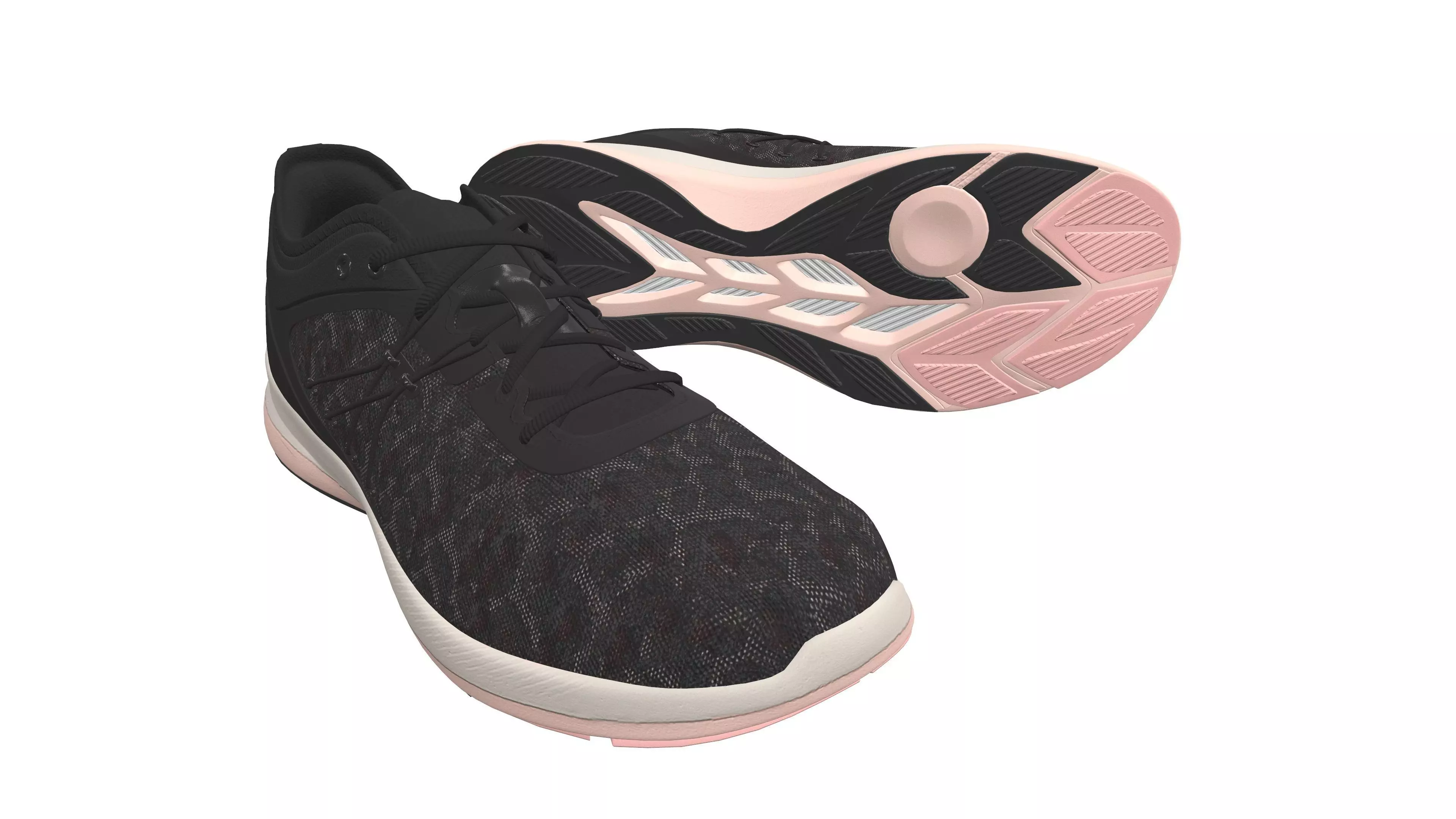 Black Sport Shoe 3D Model VR Low-poly 3D model_0