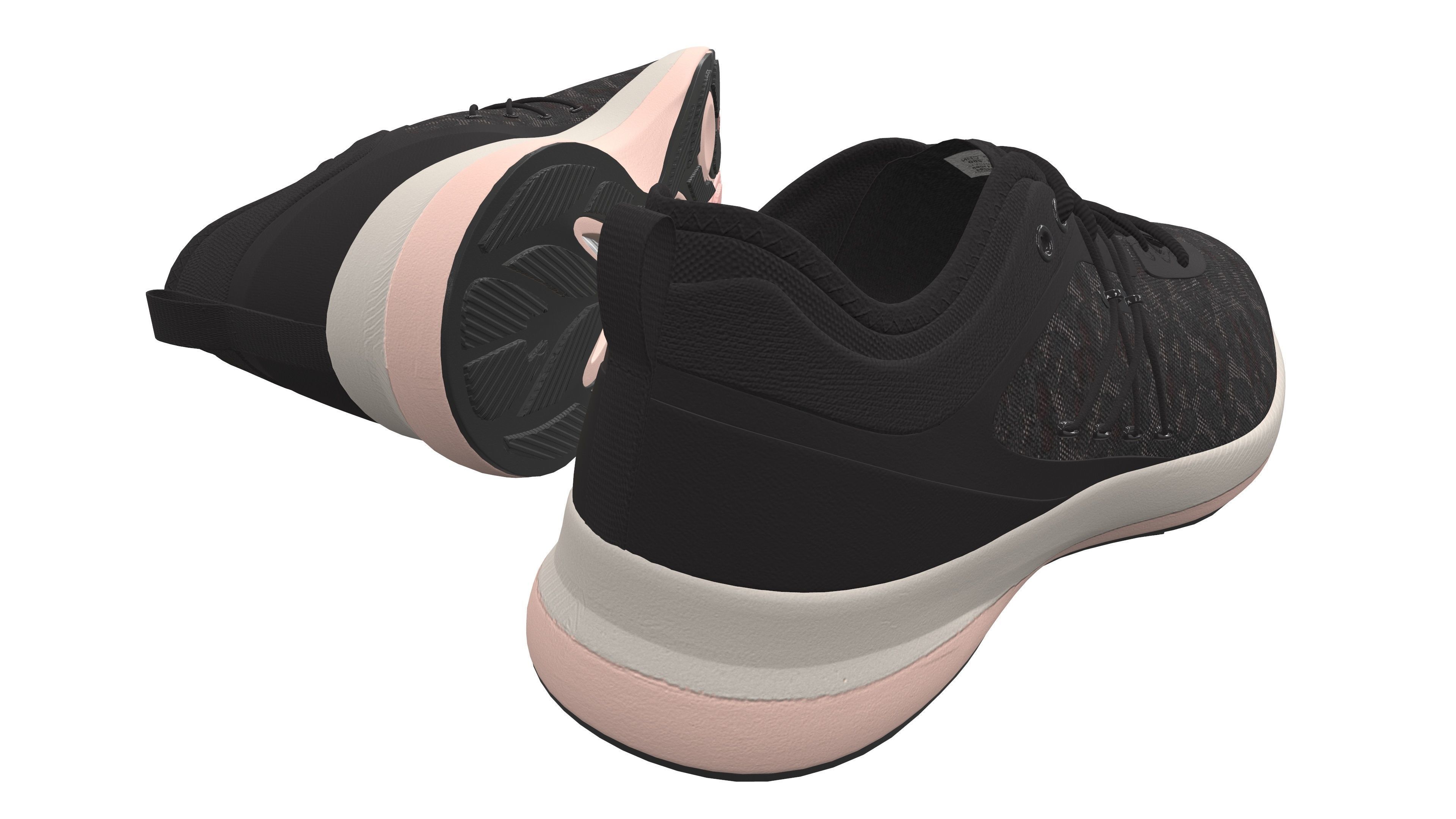 Black Sport Shoe 3D Model VR Low-poly 3D model_6