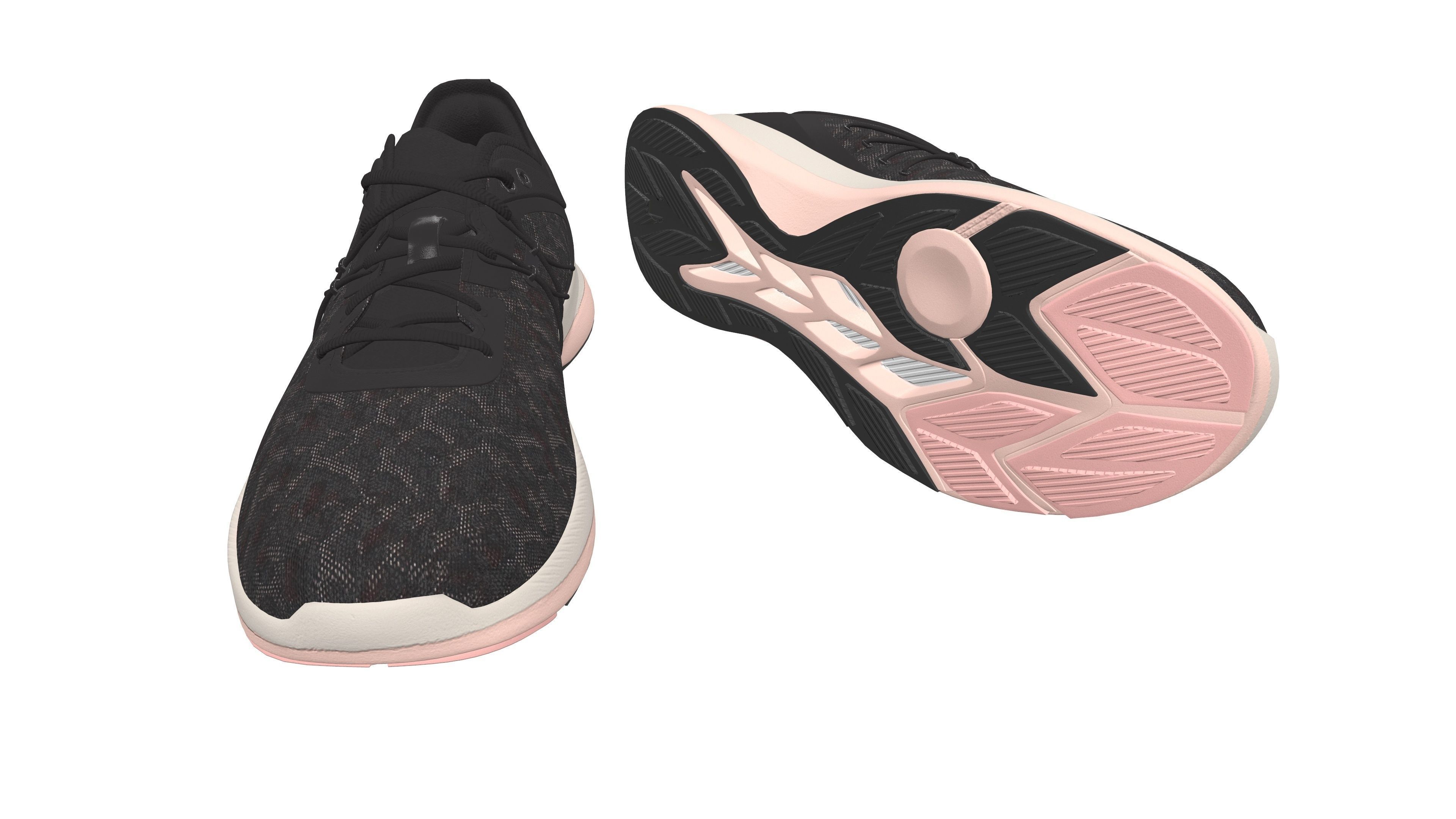 Black Sport Shoe 3D Model VR Low-poly 3D model_2