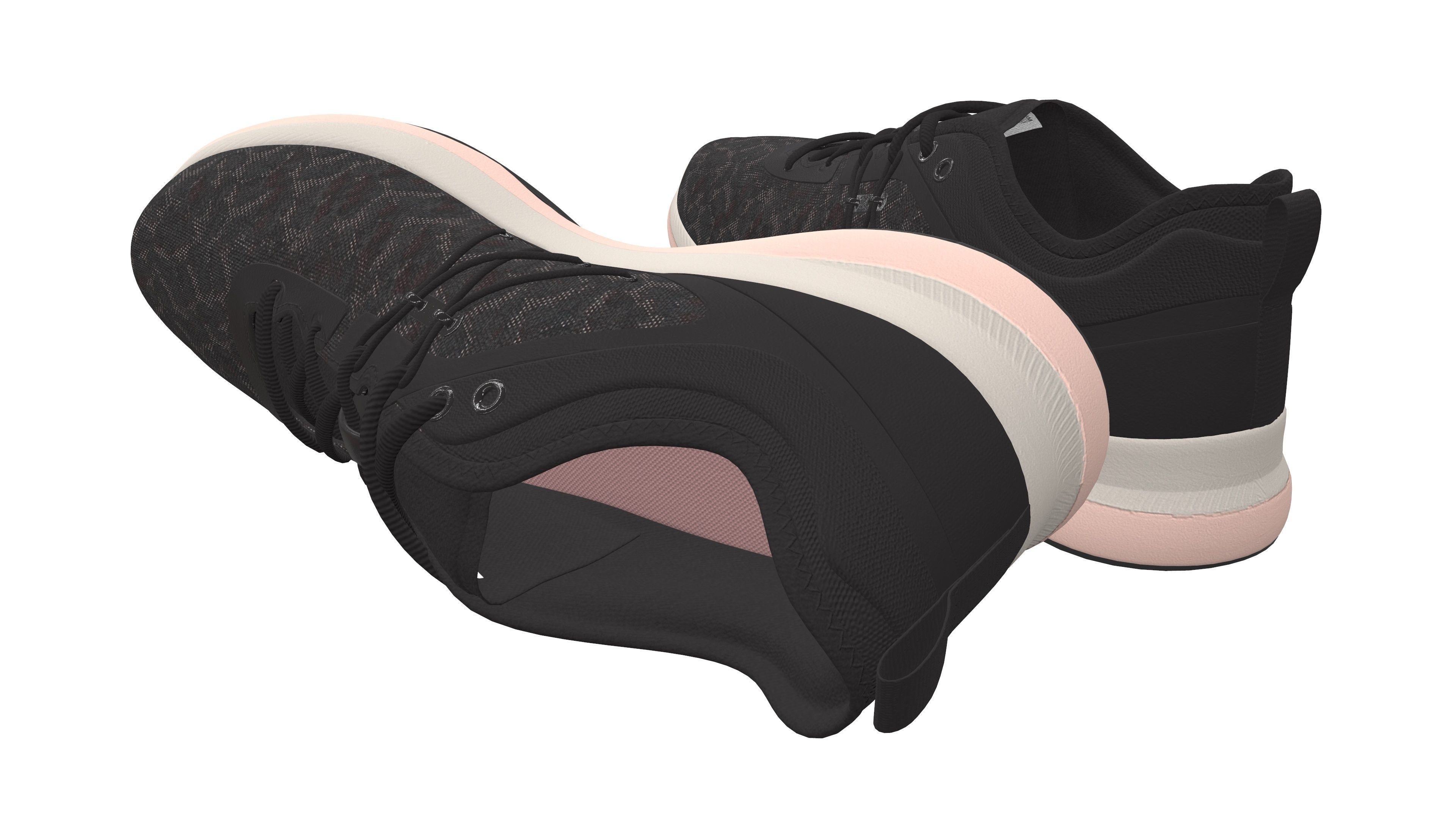 Black Sport Shoe 3D Model VR Low-poly 3D model_5