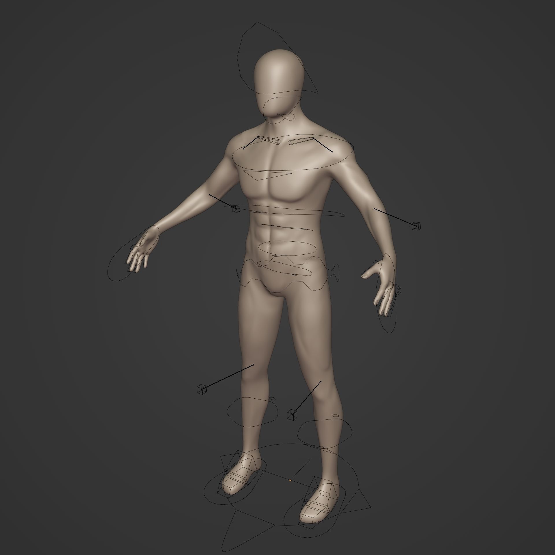Rigged Character with FK and IK Rig Low-poly 3D model_4
