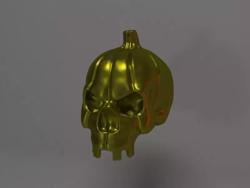 Skull Pumpkin  3D print model_0