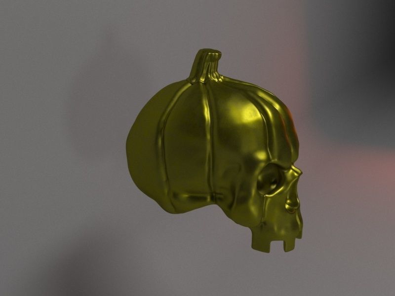Skull Pumpkin  3D print model_2