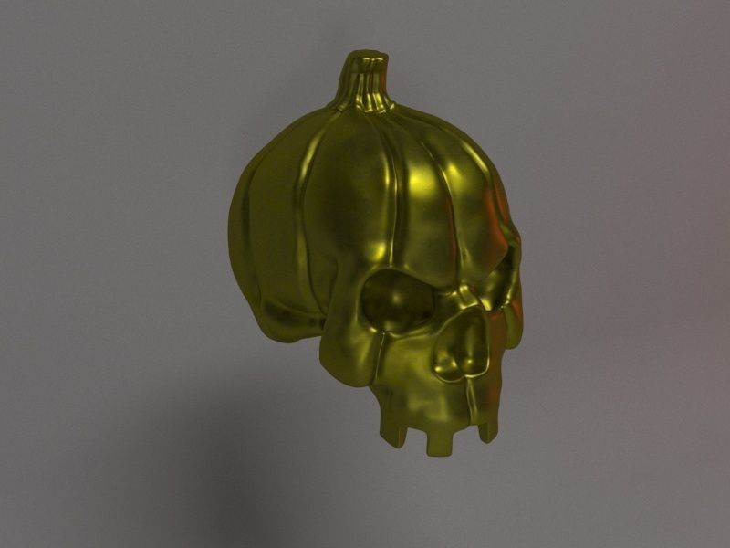 Skull Pumpkin  3D print model_1
