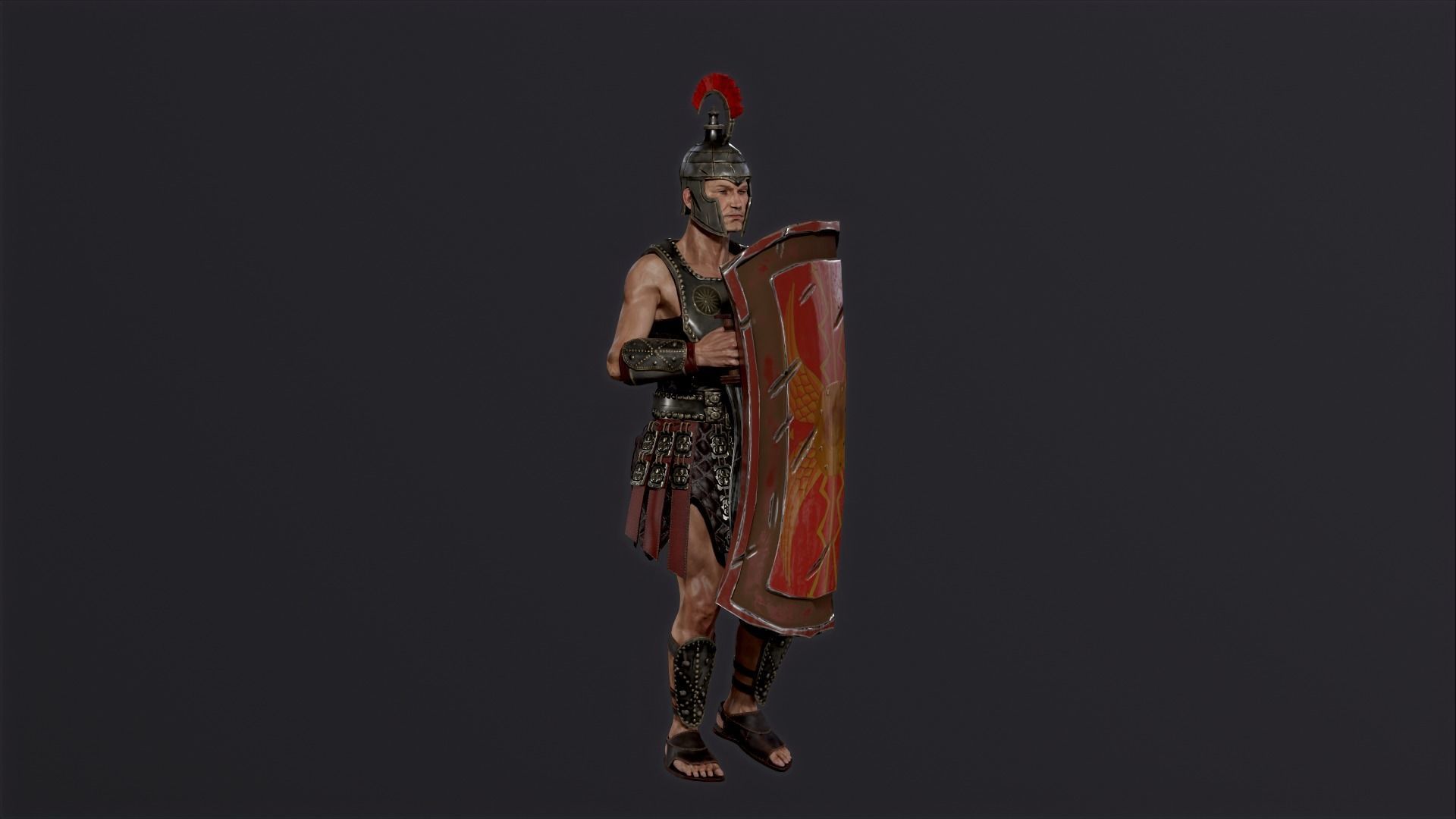 Roman legionnaire Low-poly 3D model_10