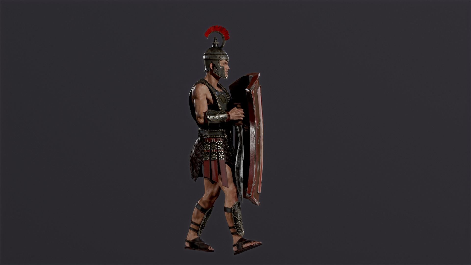 Roman legionnaire Low-poly 3D model_11