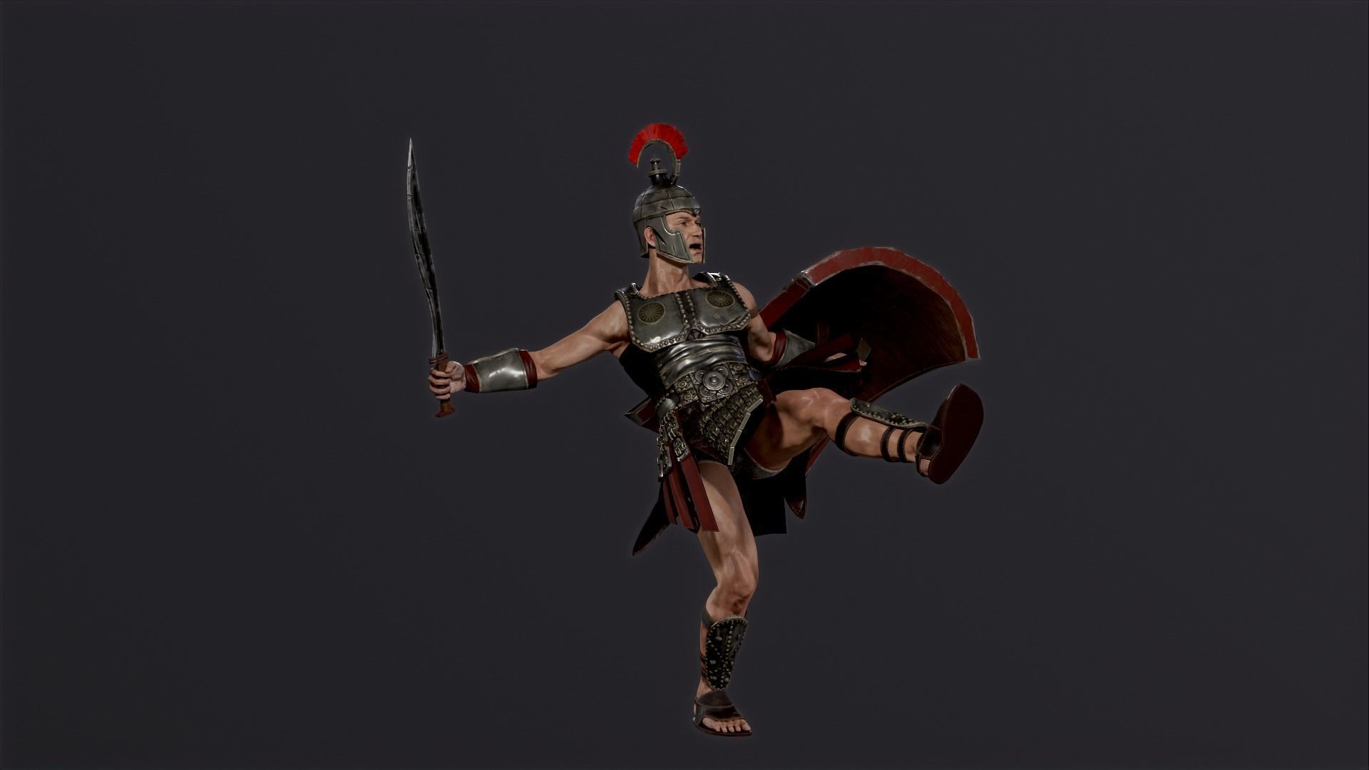 Roman legionnaire Low-poly 3D model_9