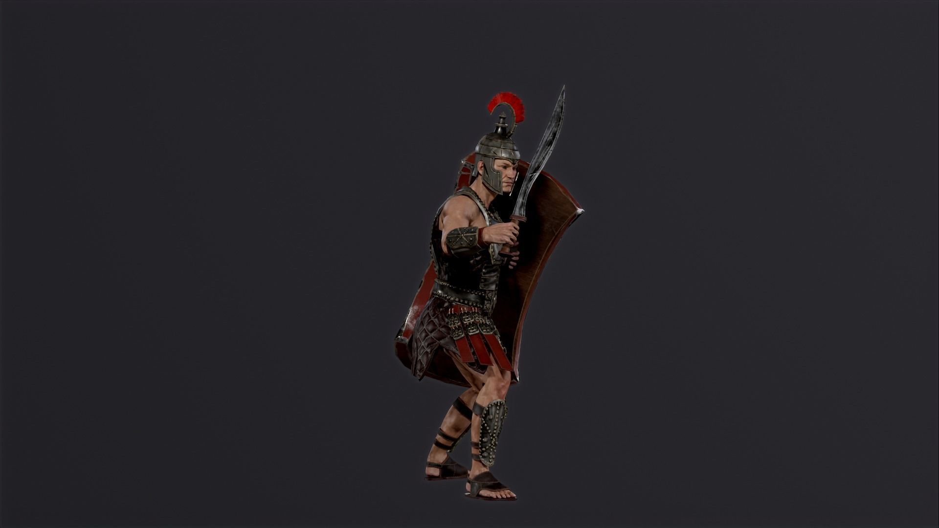 Roman legionnaire Low-poly 3D model_8
