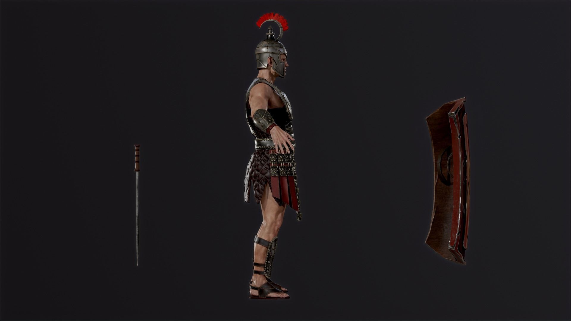 Roman legionnaire Low-poly 3D model_14