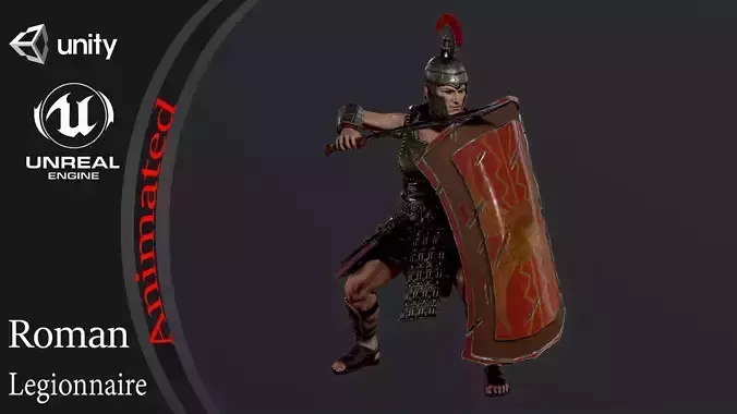 Roman legionnaire Low-poly 3D model