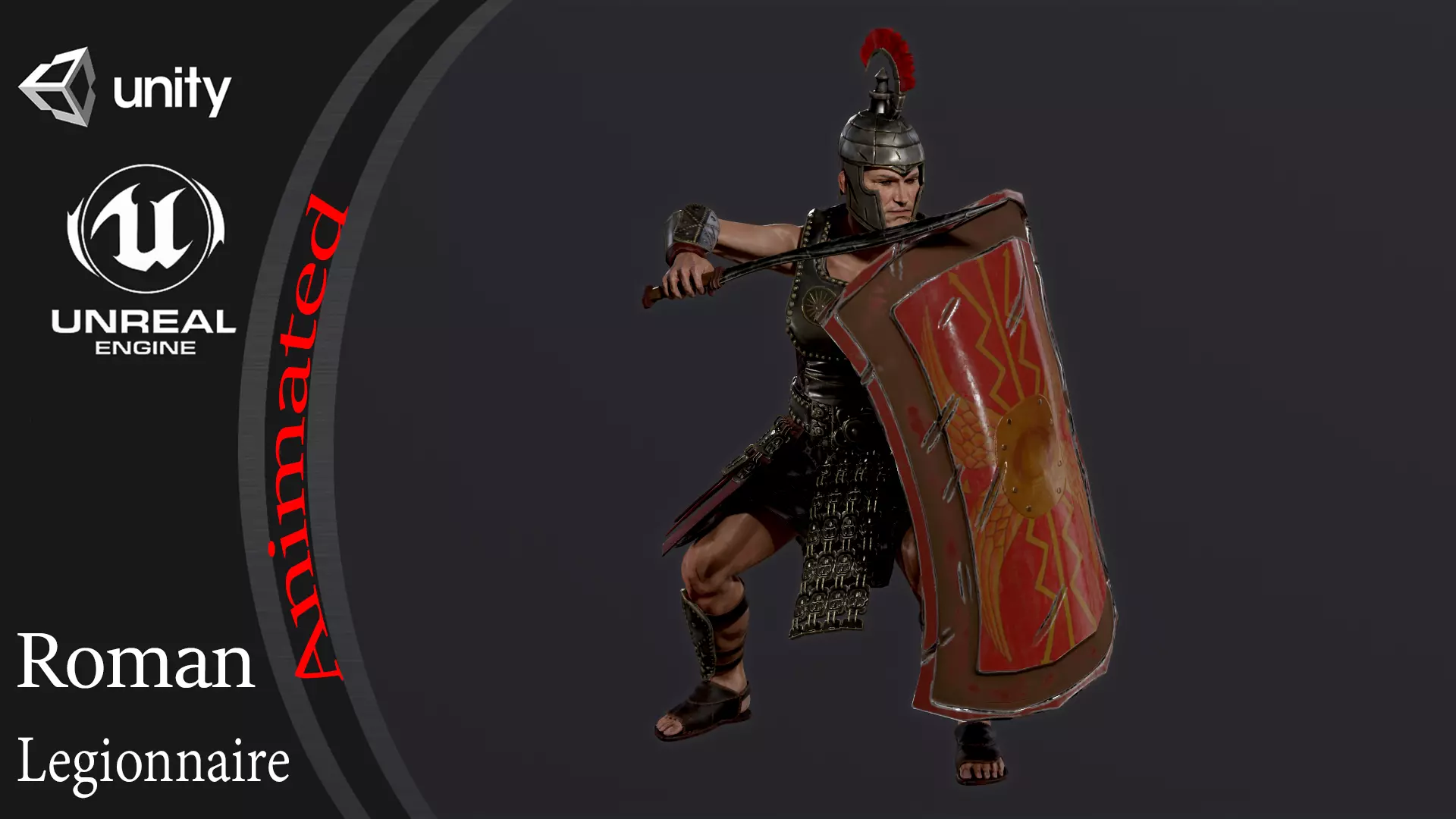 Roman legionnaire Low-poly 3D model_0