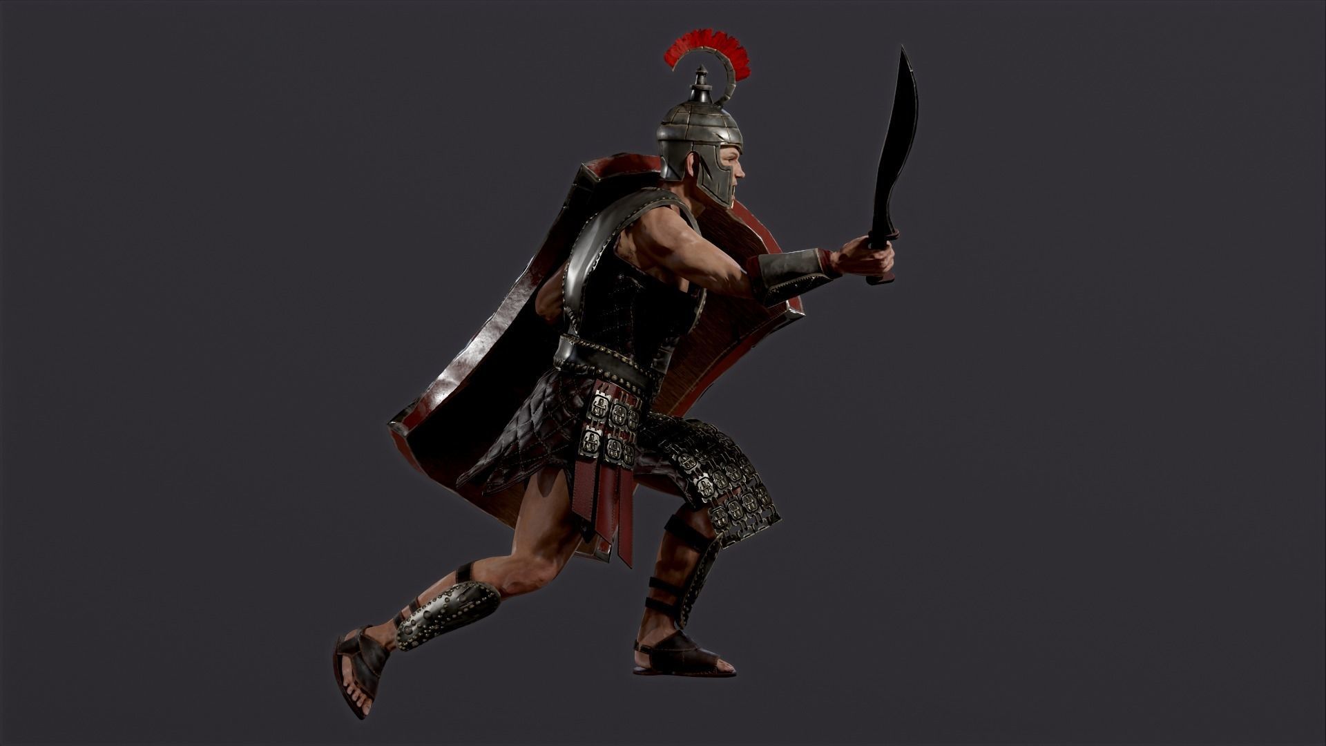 Roman legionnaire Low-poly 3D model_5