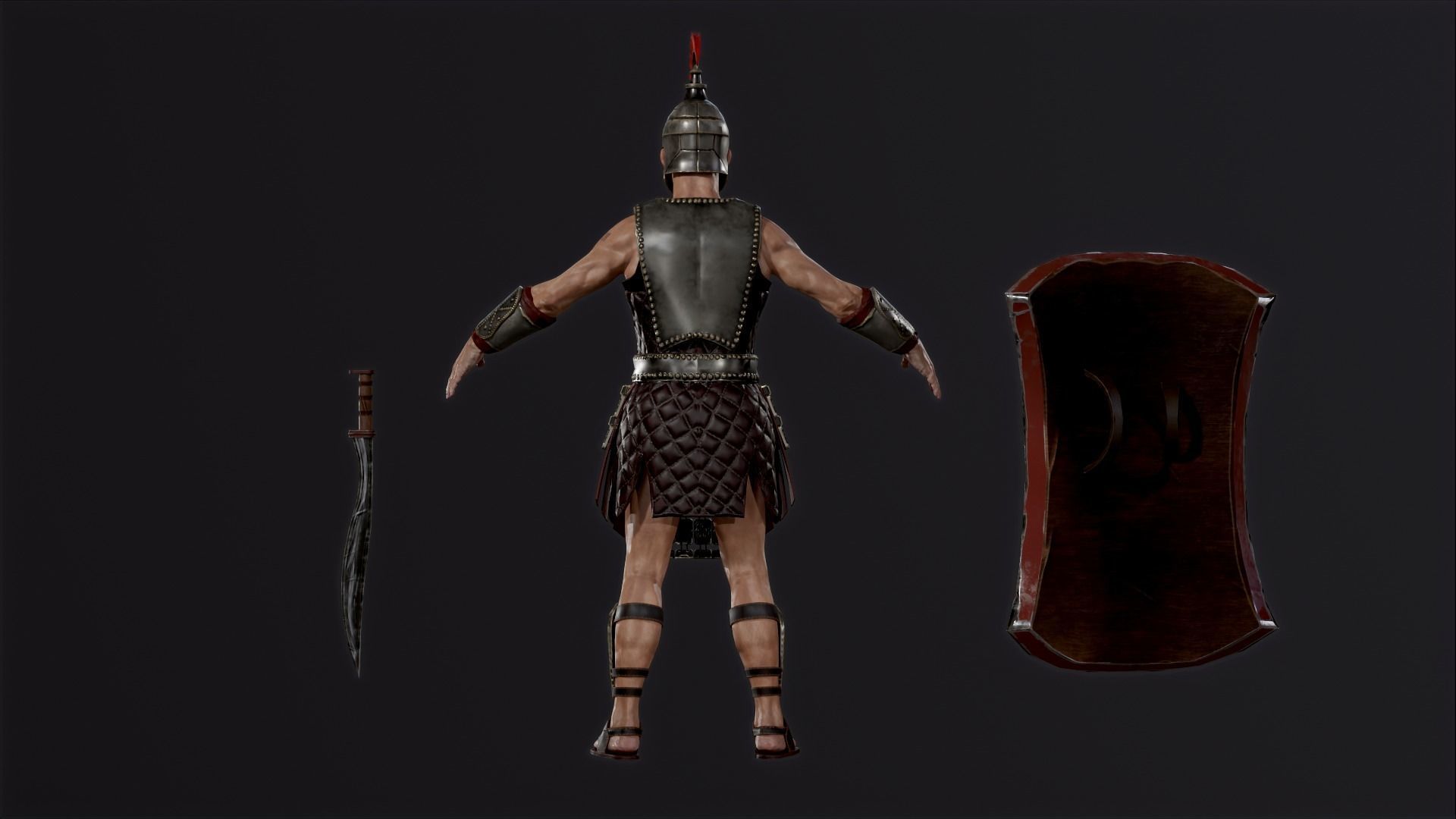 Roman legionnaire Low-poly 3D model_12