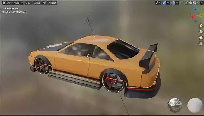 Silvia Tokyo Car Low Poly Model