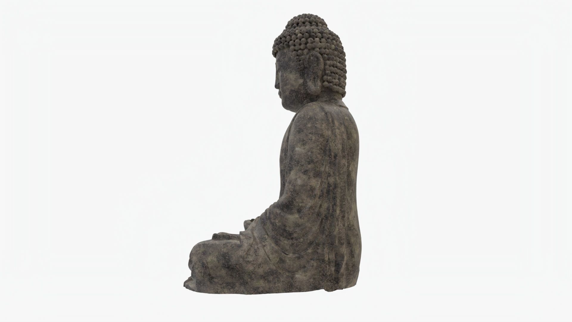 Realistic Buddha Statue Low-poly 3D model_4