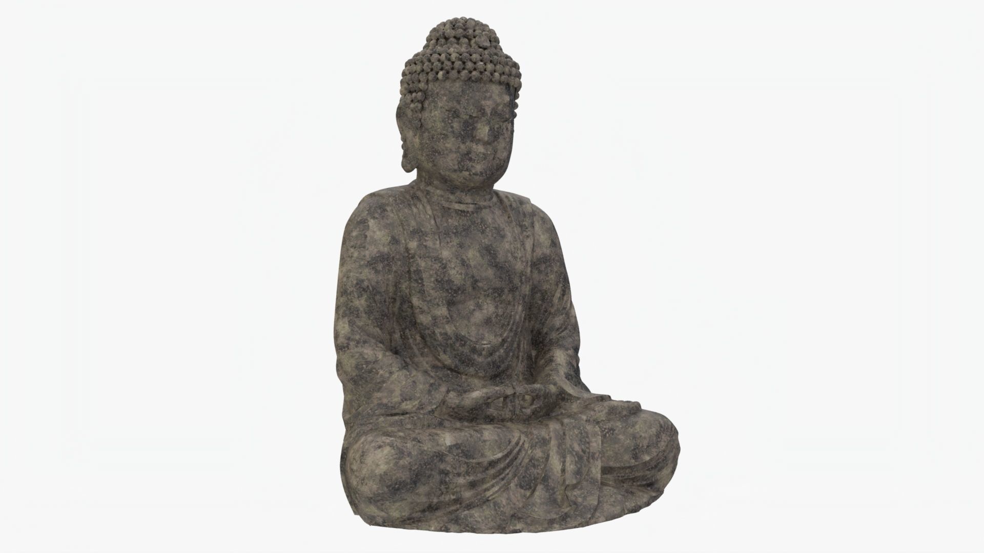 Realistic Buddha Statue Low-poly 3D model_1