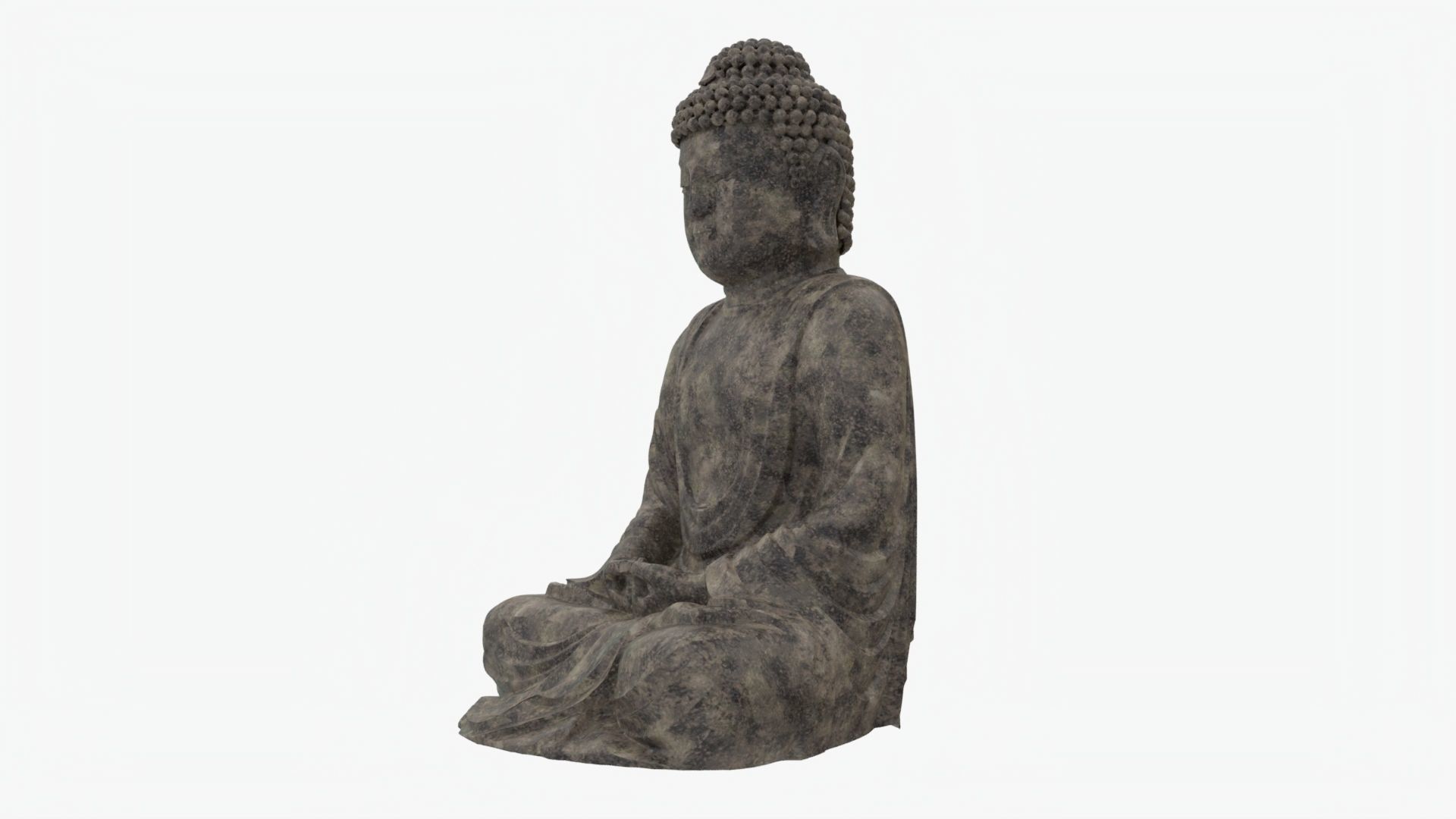 Realistic Buddha Statue Low-poly 3D model_3